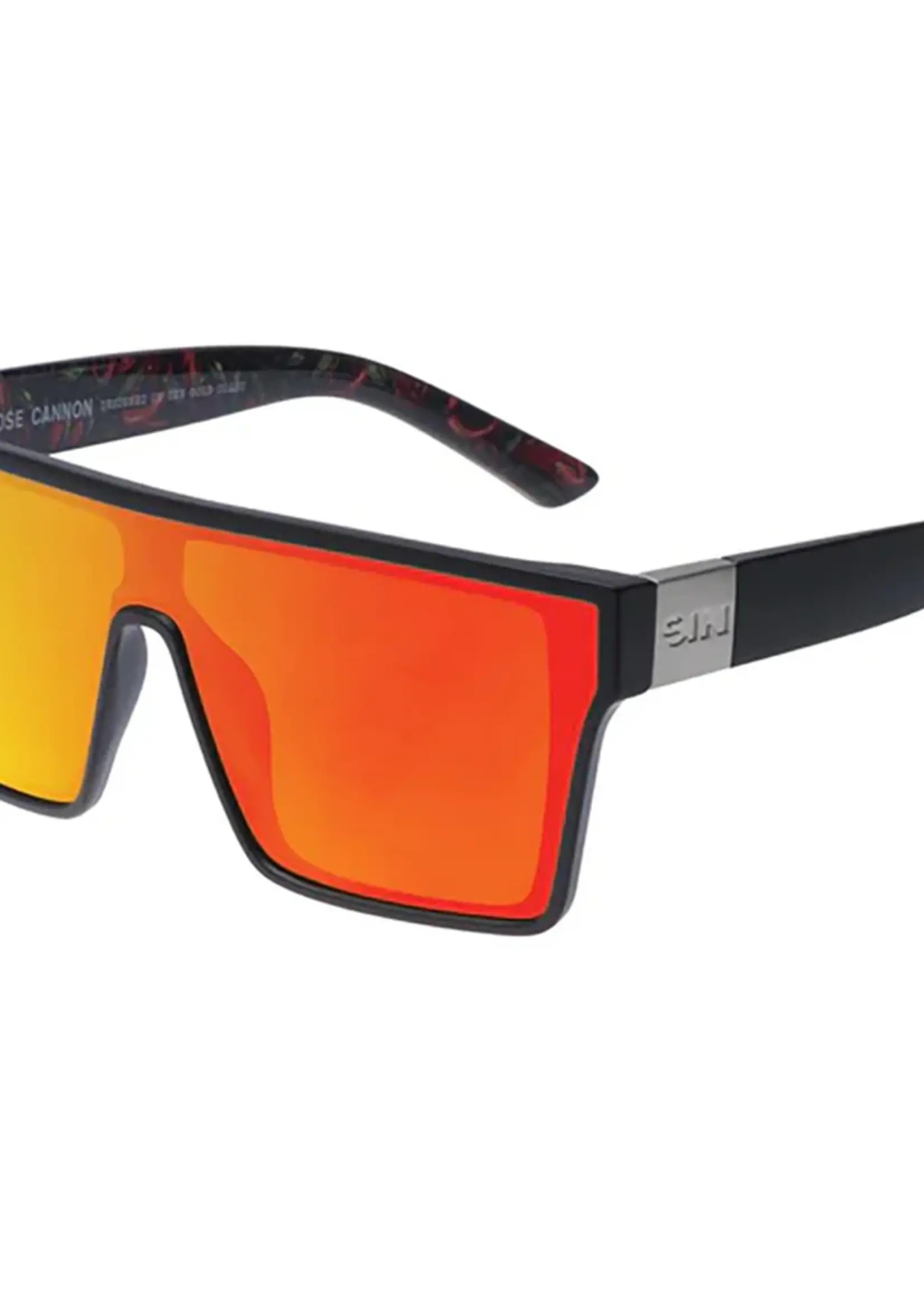 Sin Eyewear Loose Cannon Sunglasses - Matte Black & Red