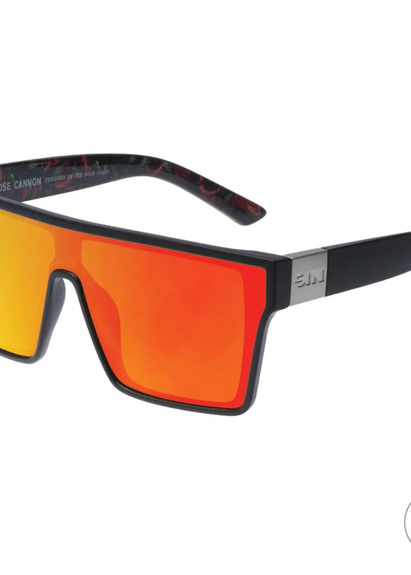 Sin Eyewear Loose Cannon Sunglasses - Matte Black & Red