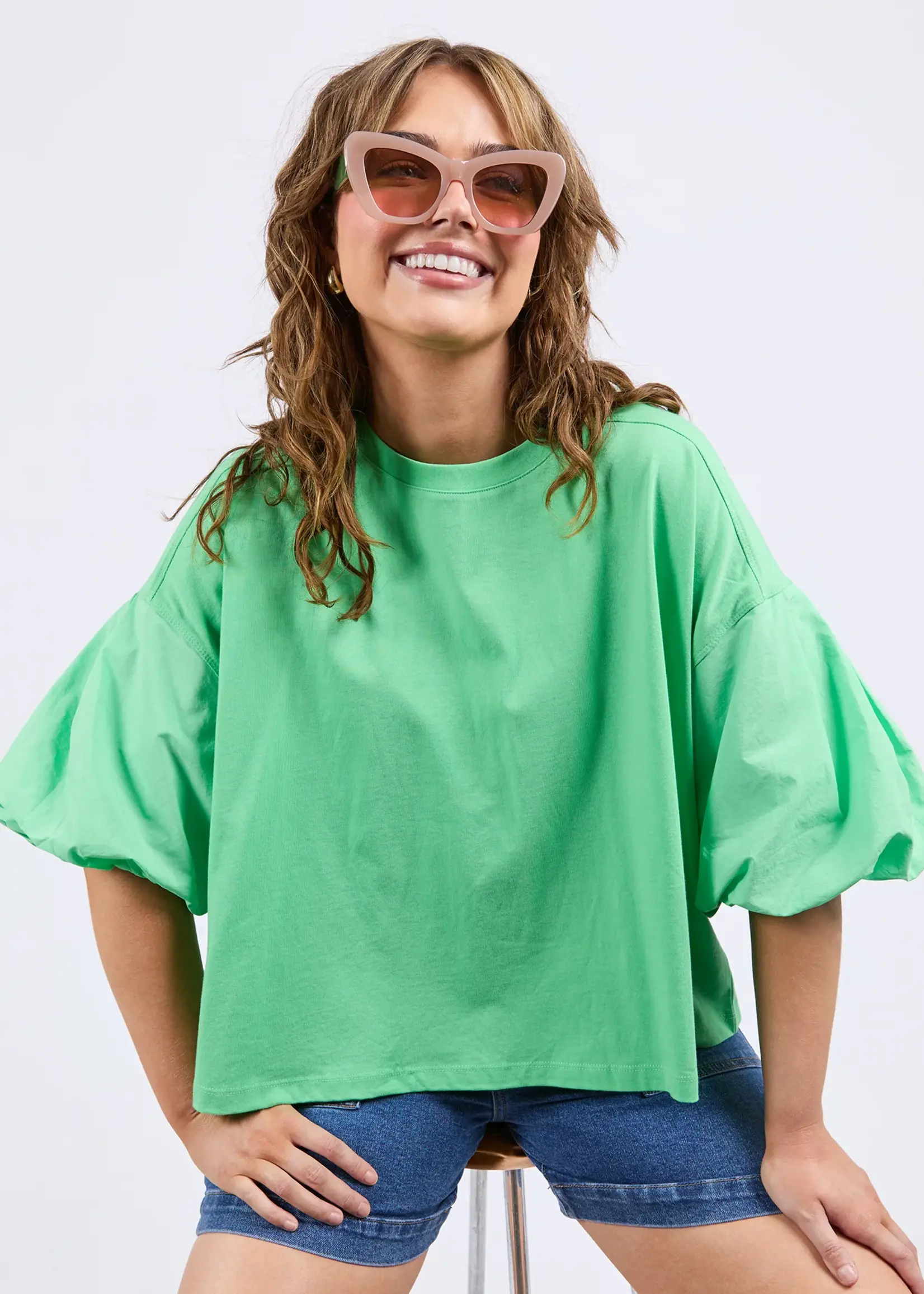 Anna Short Sleeve Top - Spring Green