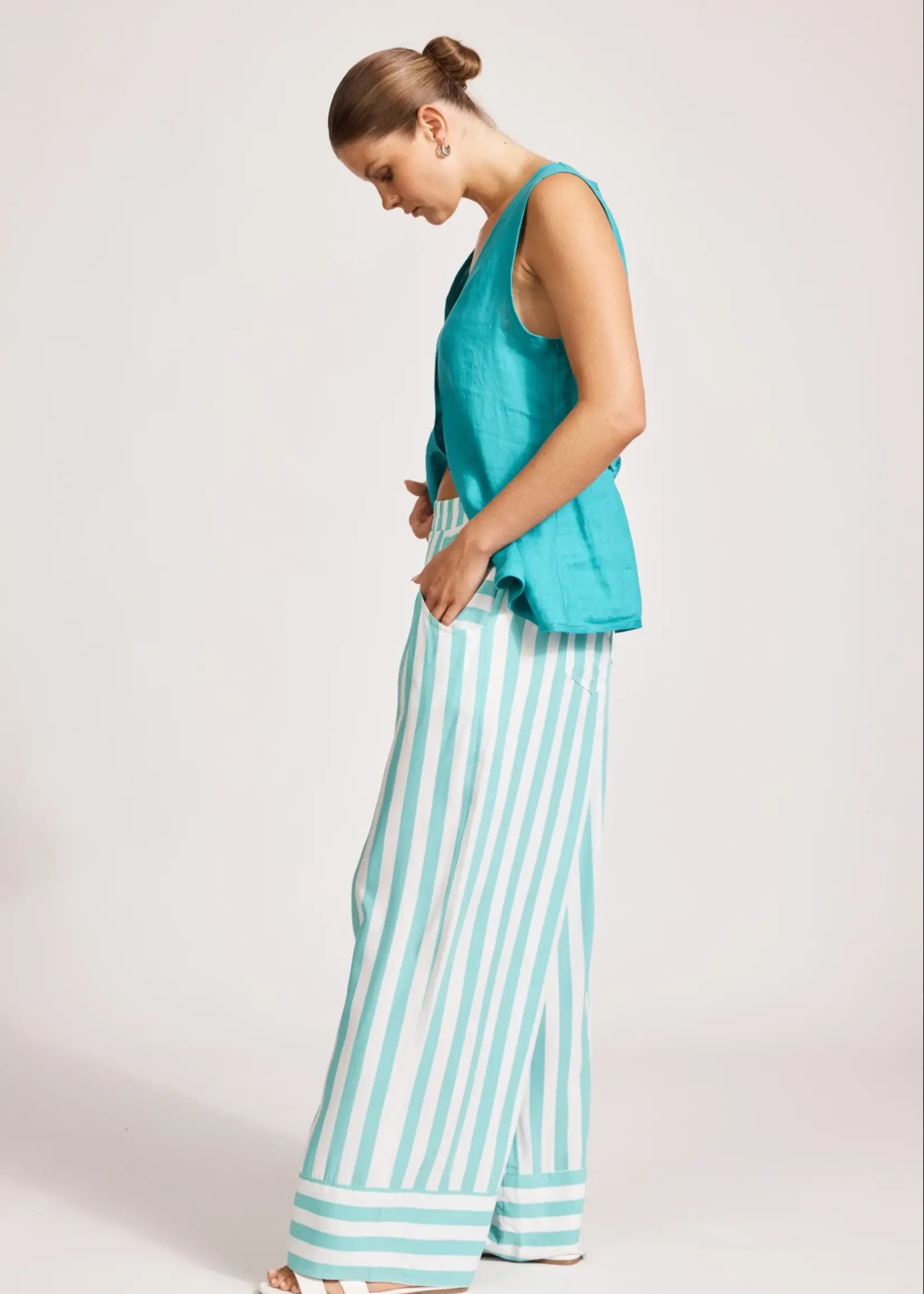 EB & Ive Treville Stripe Pant - Aqua