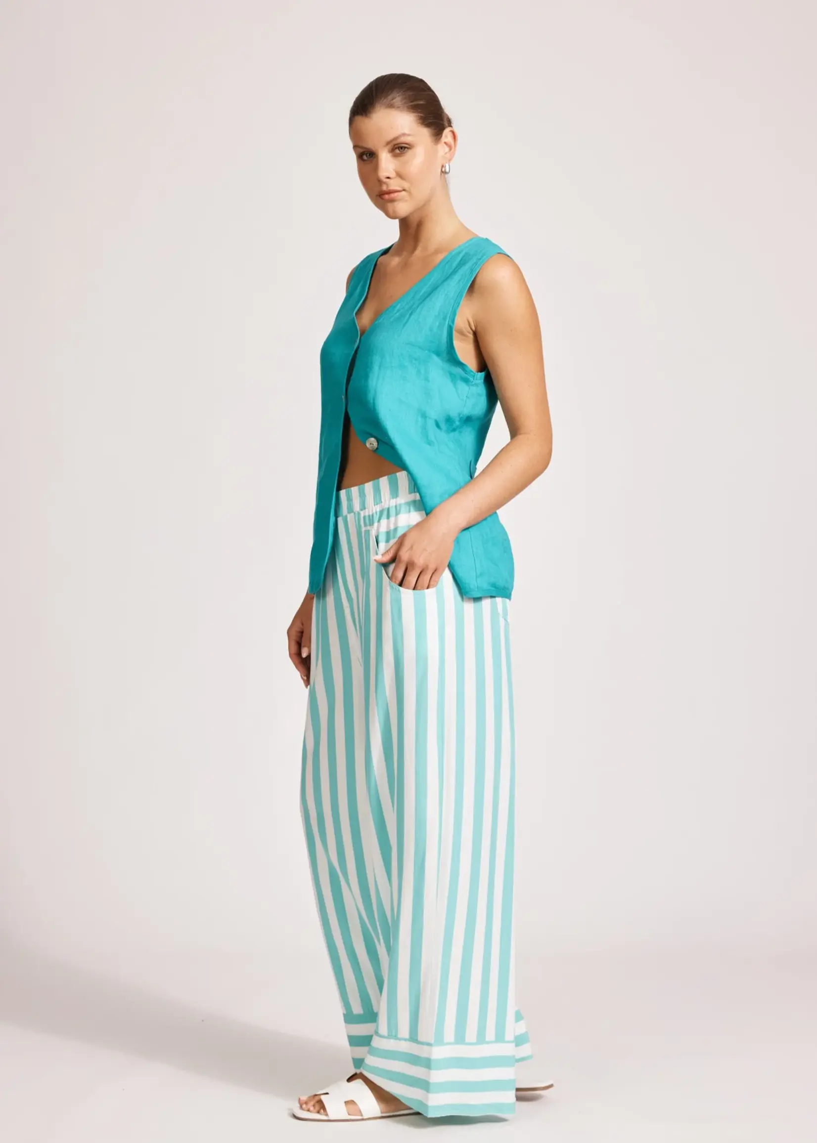 EB & Ive Treville Stripe Pant - Aqua