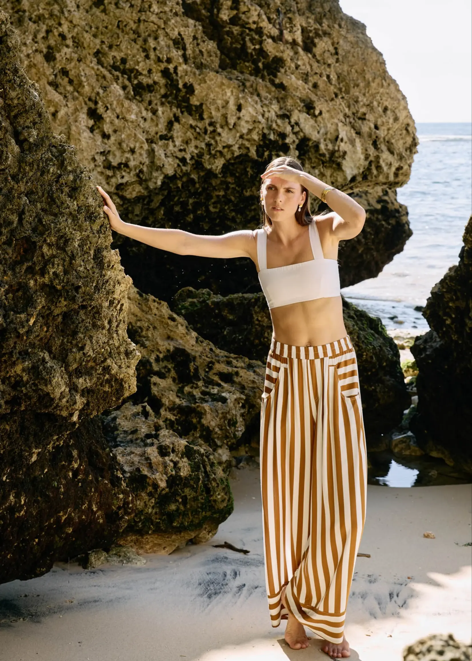 EB & Ive Treville Stripe Pant - Caramel