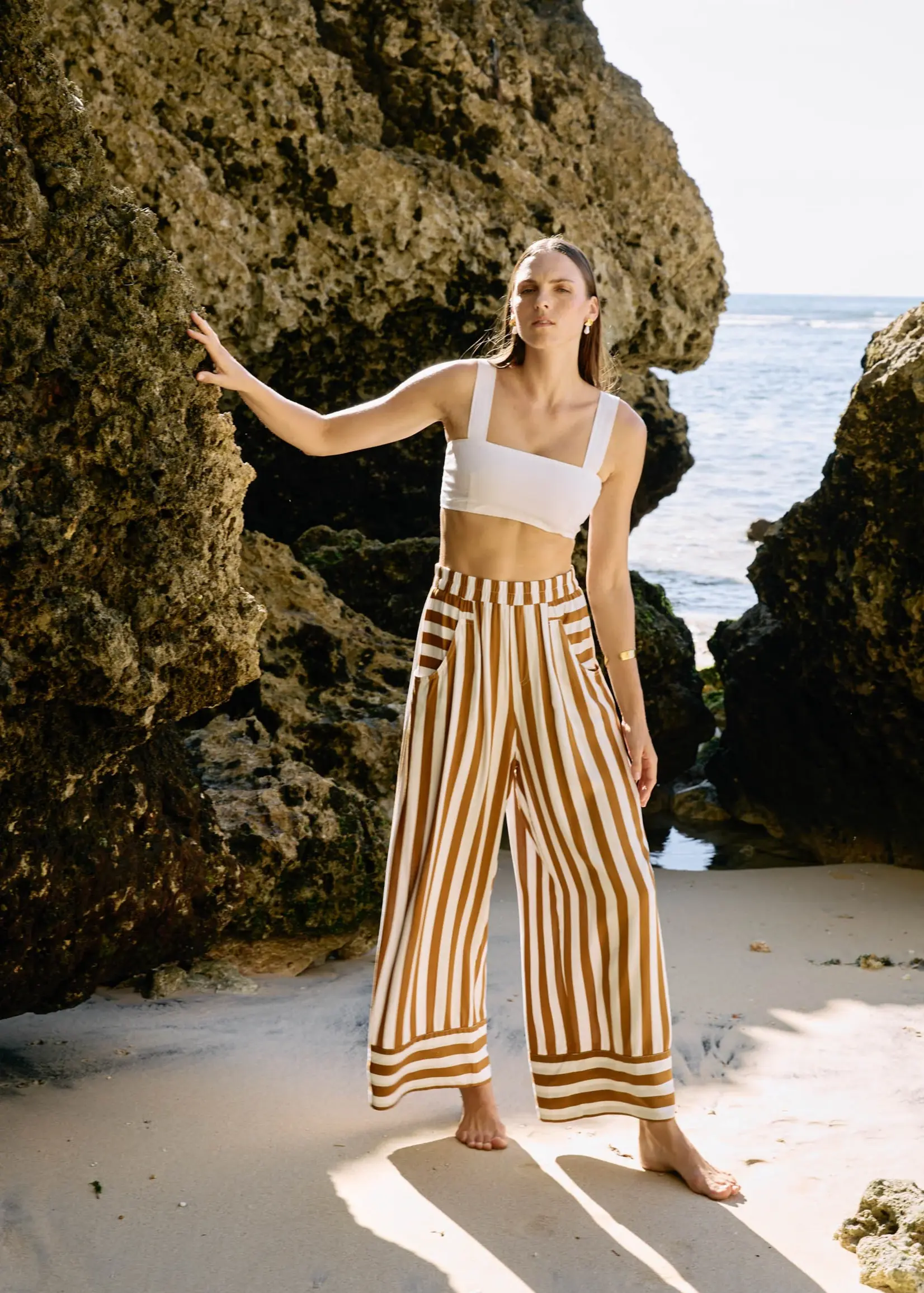 EB & Ive Treville Stripe Pant - Caramel