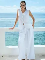 EB & Ive Miramar Palazzo Pant - White