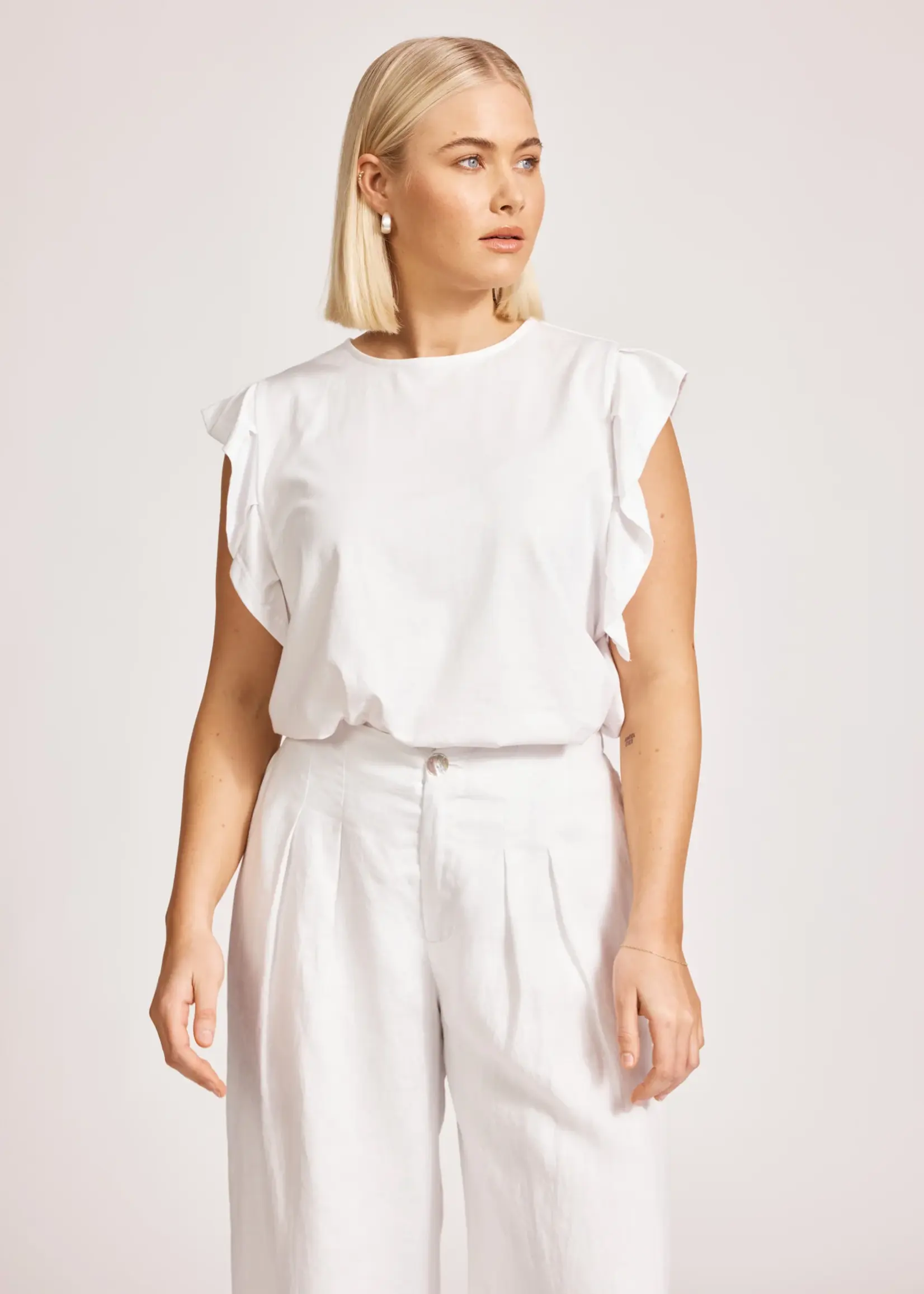 EB & Ive Miramar Palazzo Pant - White