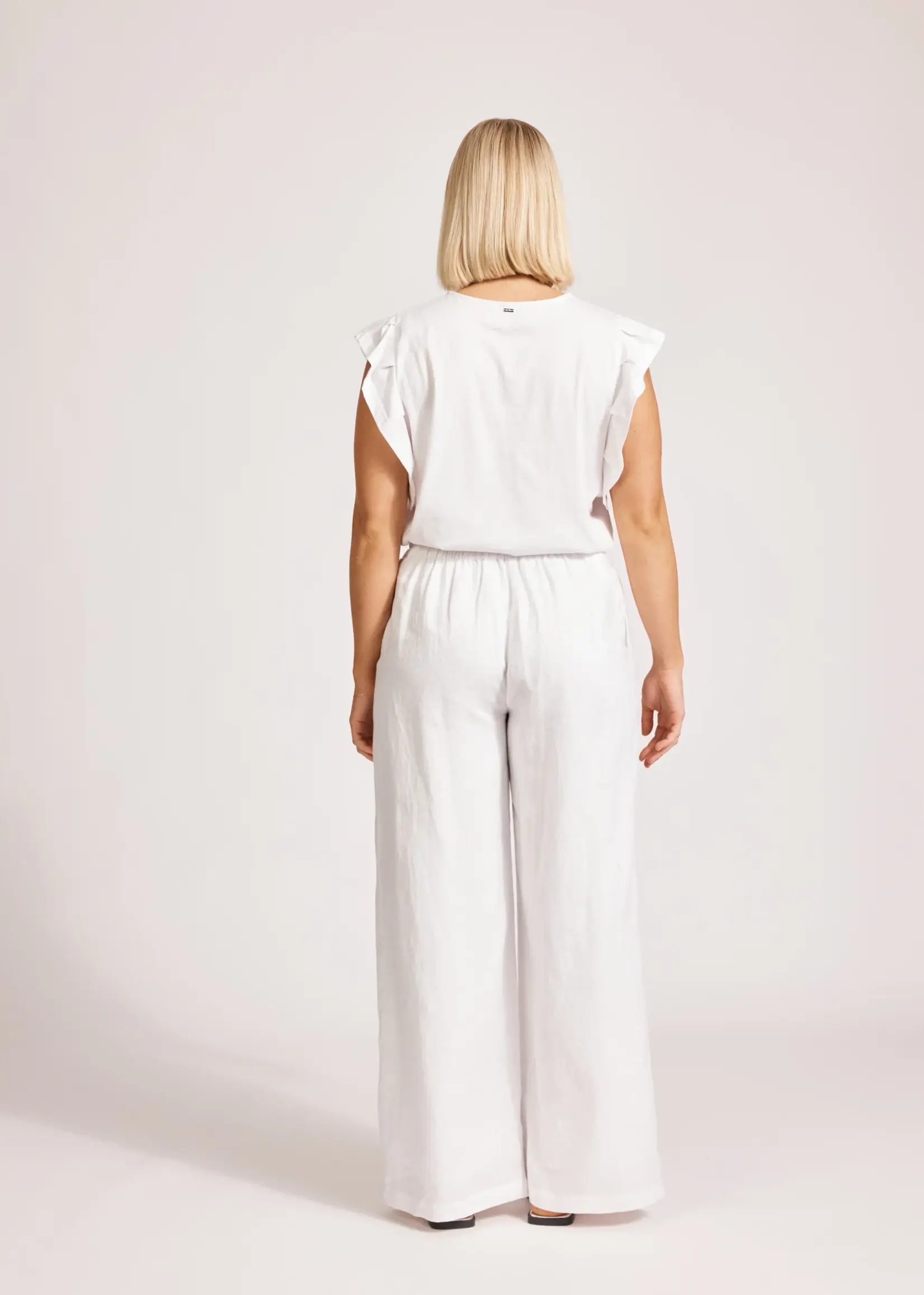 EB & Ive Miramar Palazzo Pant - White