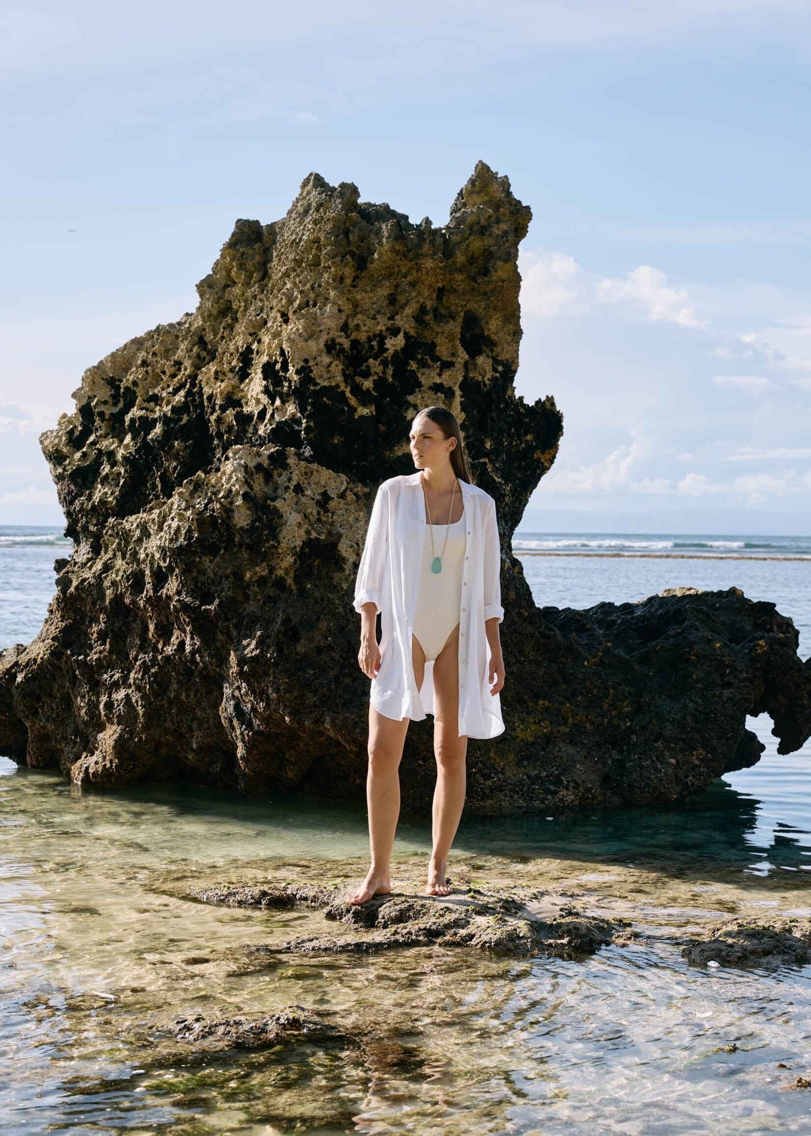 EB & Ive Miramar Shirt Dress - White