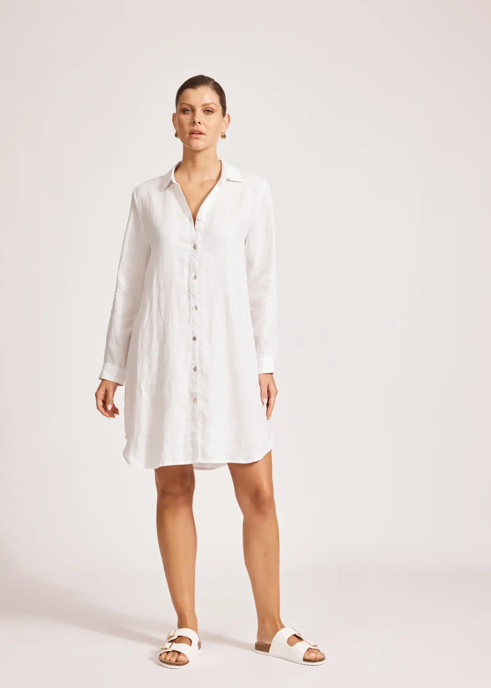 EB & Ive Miramar Shirt Dress - White