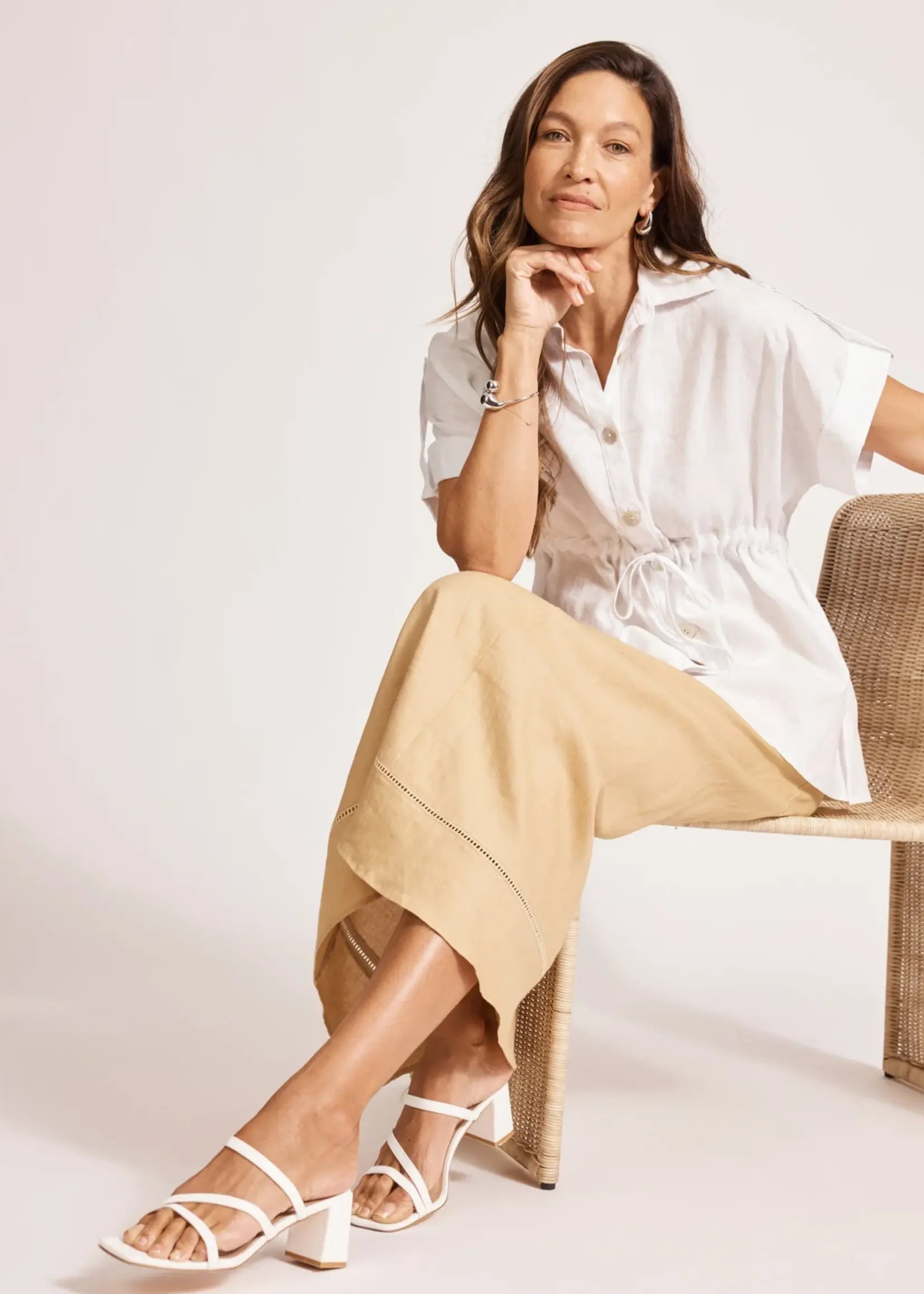 EB & Ive Miramar Tie Shirt - White