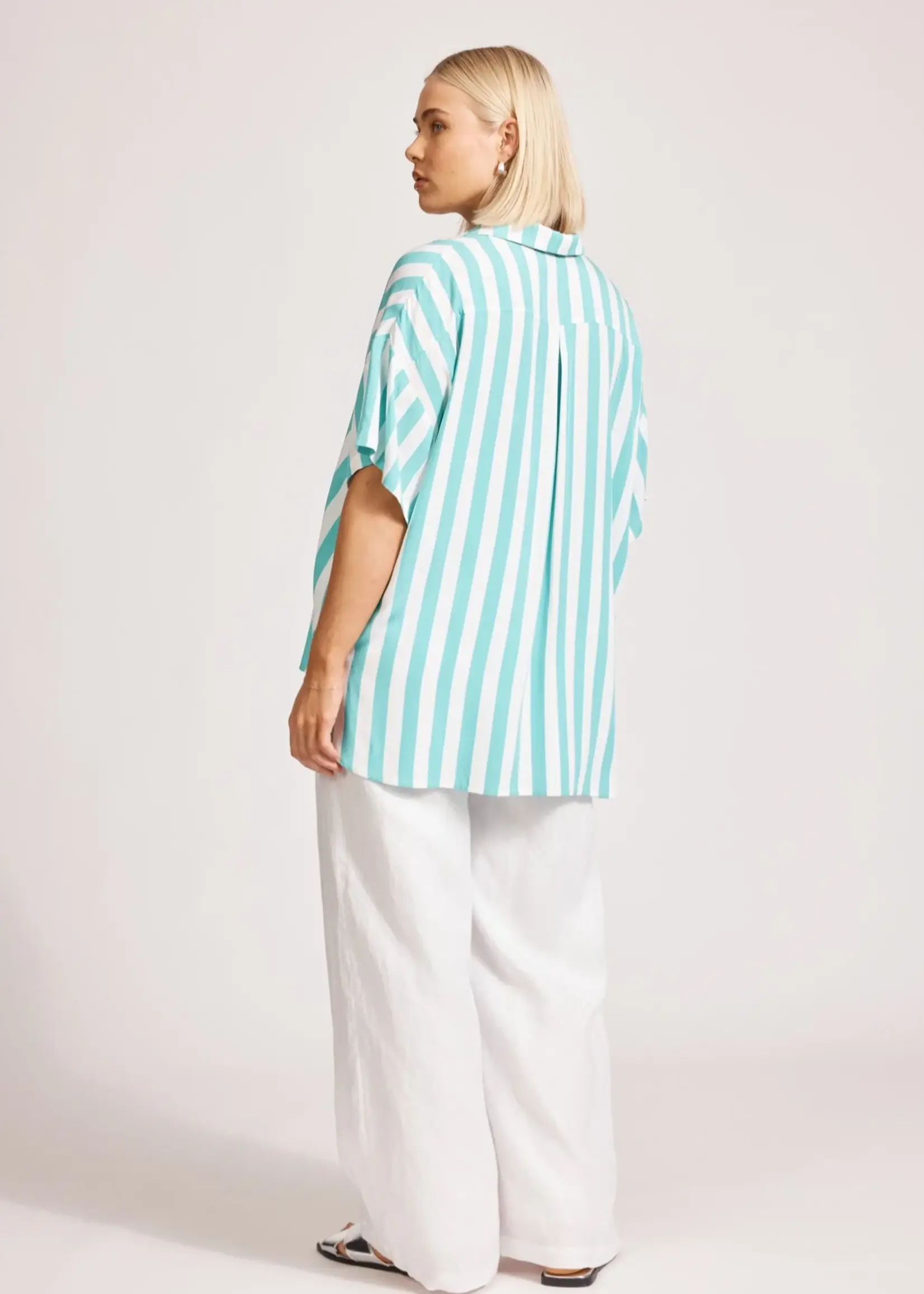 EB & Ive Treville Stripe Shirt - Aqua