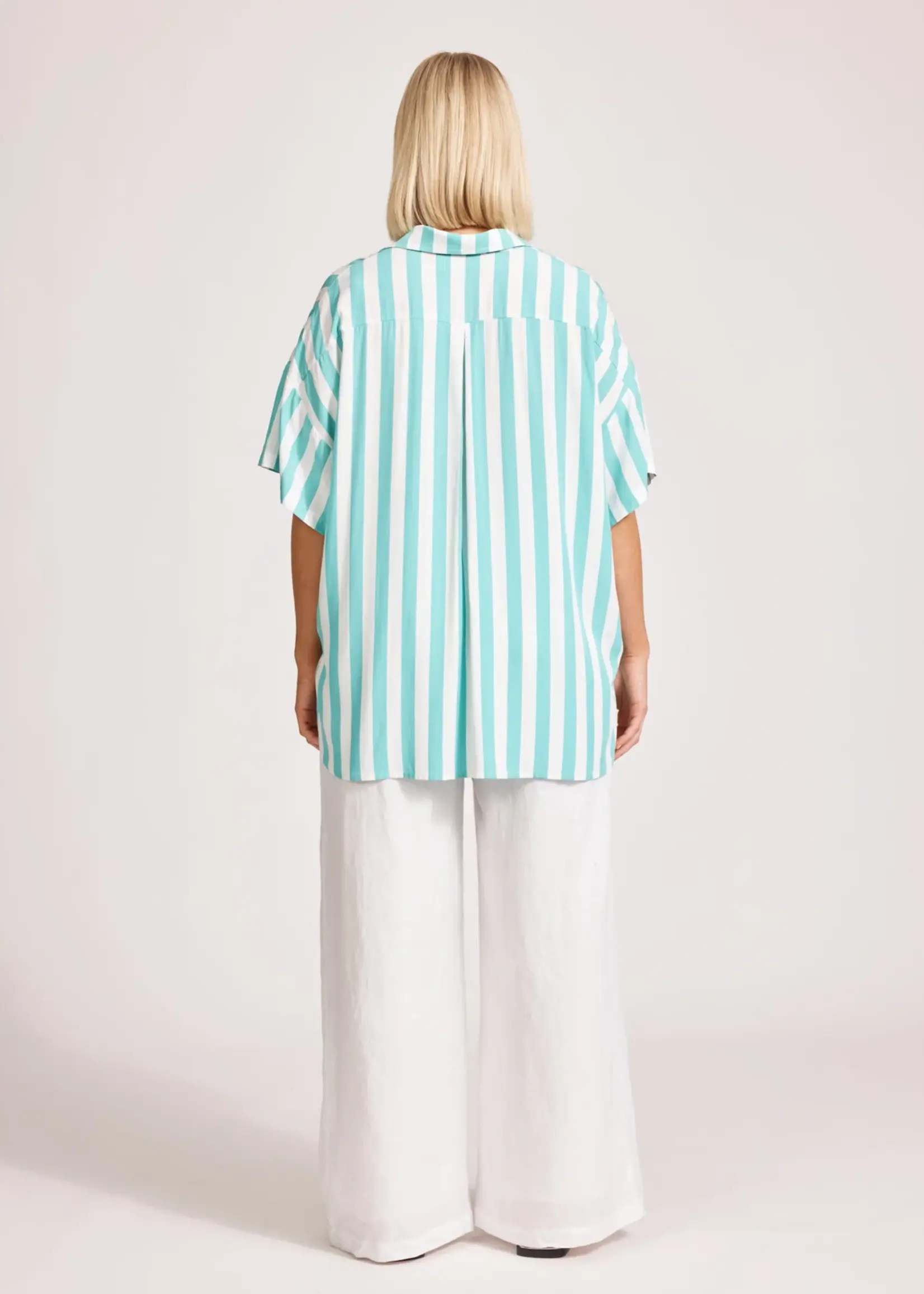 EB & Ive Treville Stripe Shirt - Aqua
