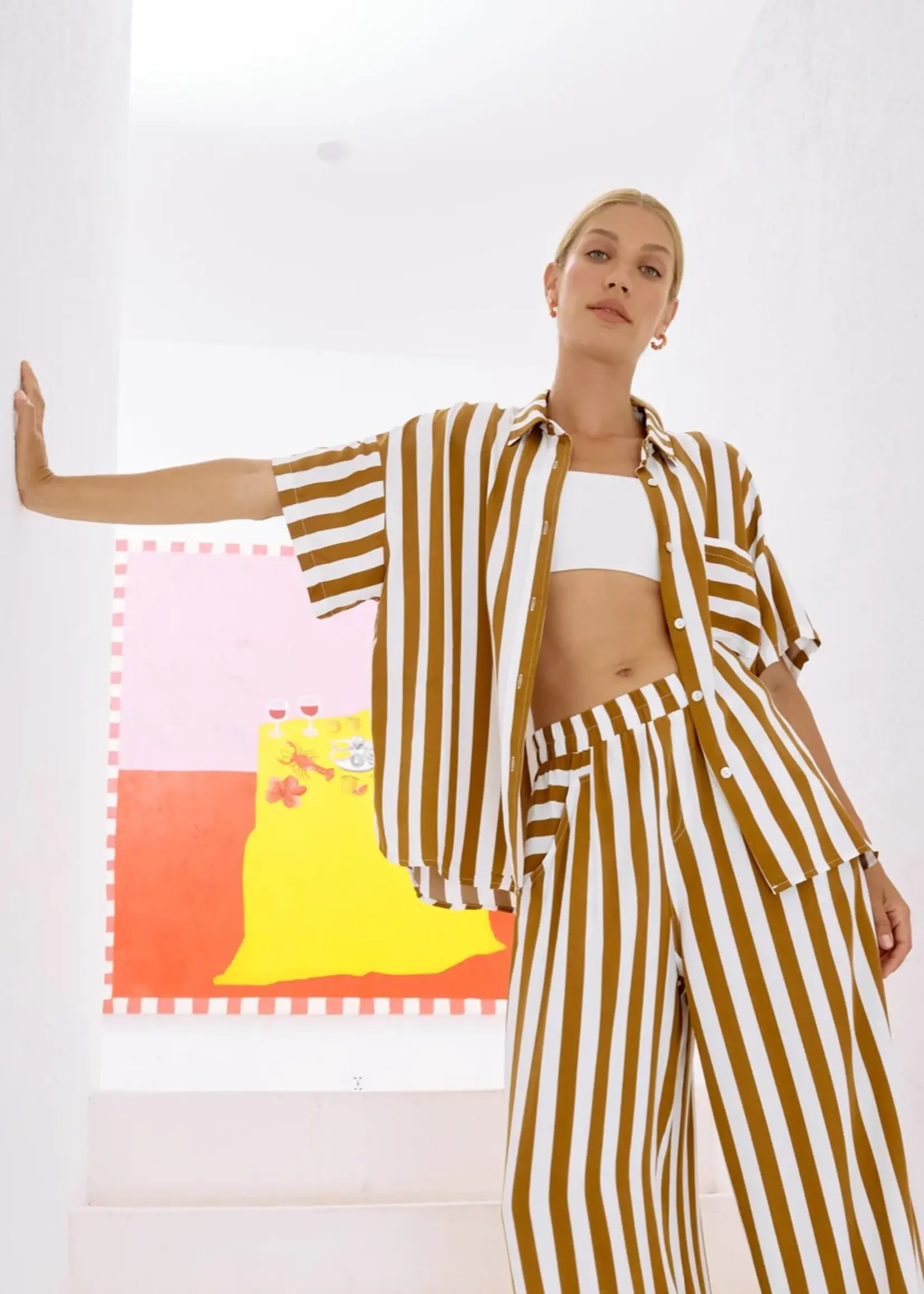 EB & Ive Treville Stripe Shirt - Caramel