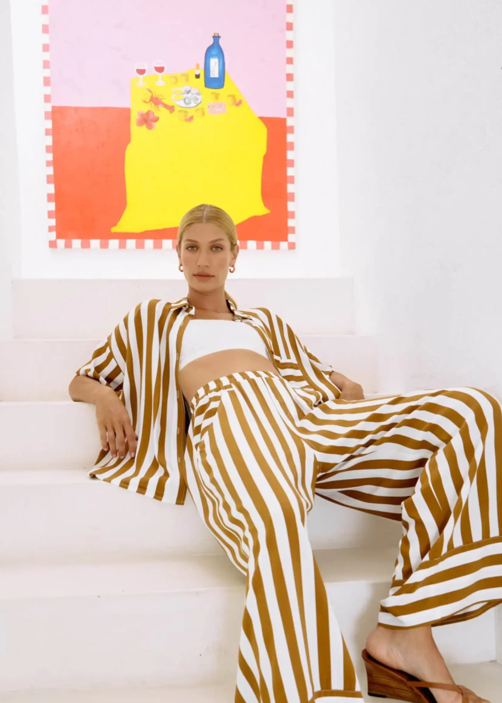 EB & Ive Treville Stripe Shirt - Caramel