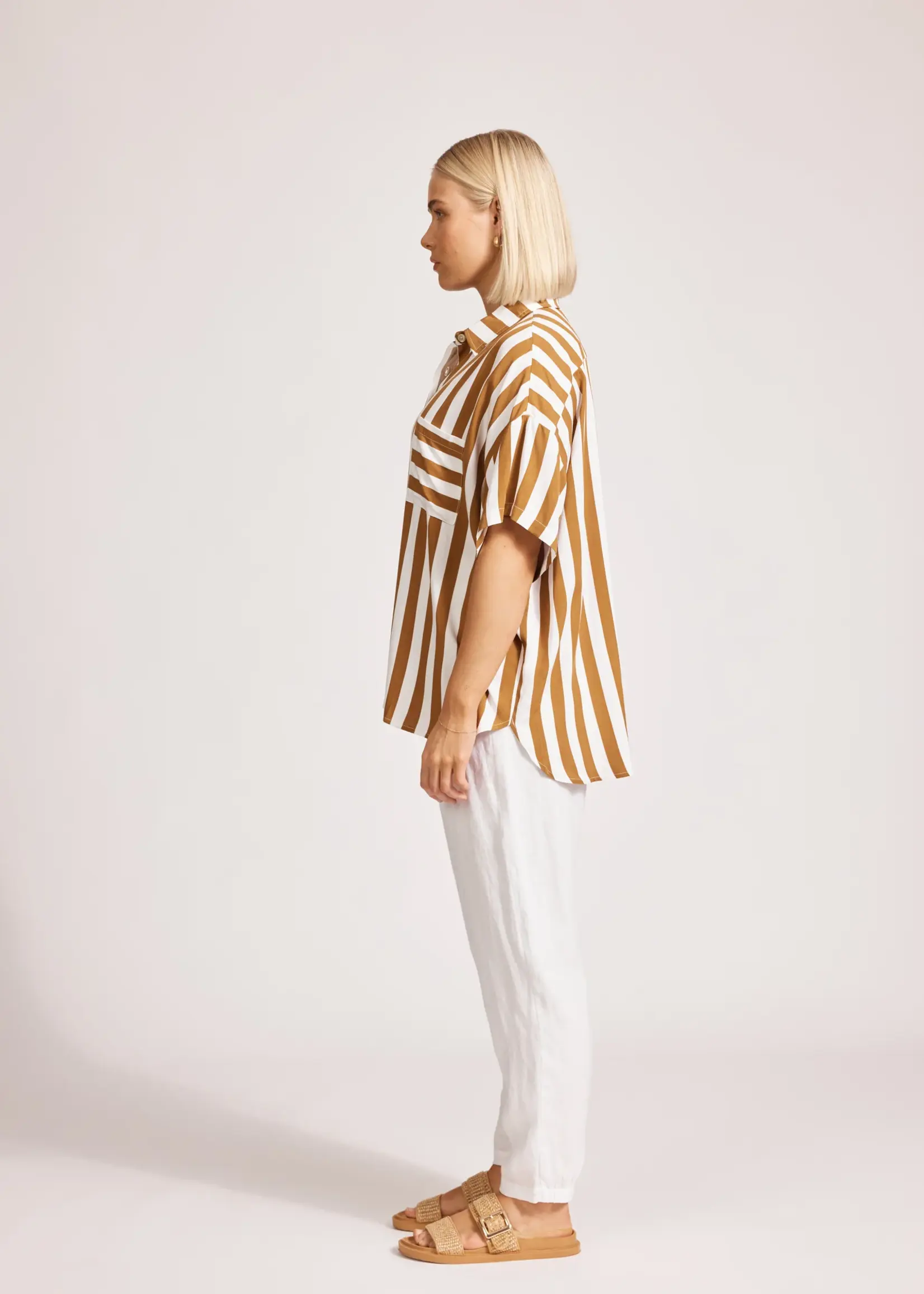 EB & Ive Treville Stripe Shirt - Caramel