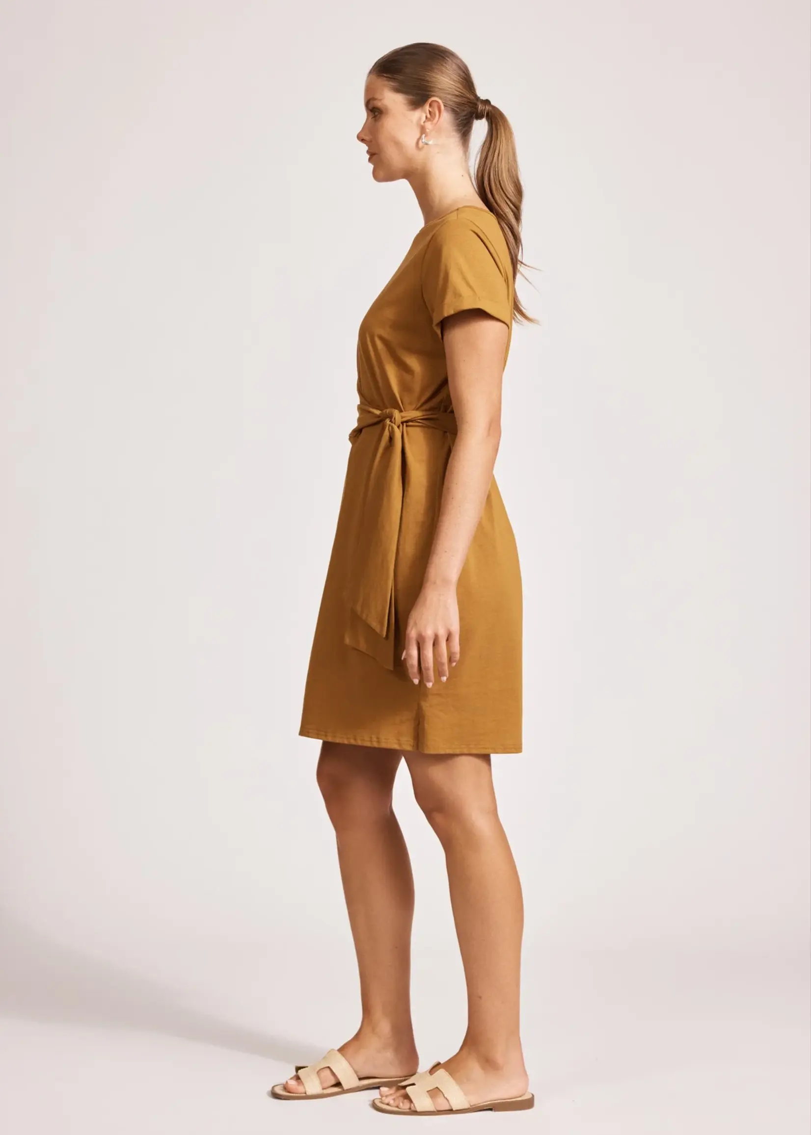EB & Ive Francia Tie Dress - Caramel