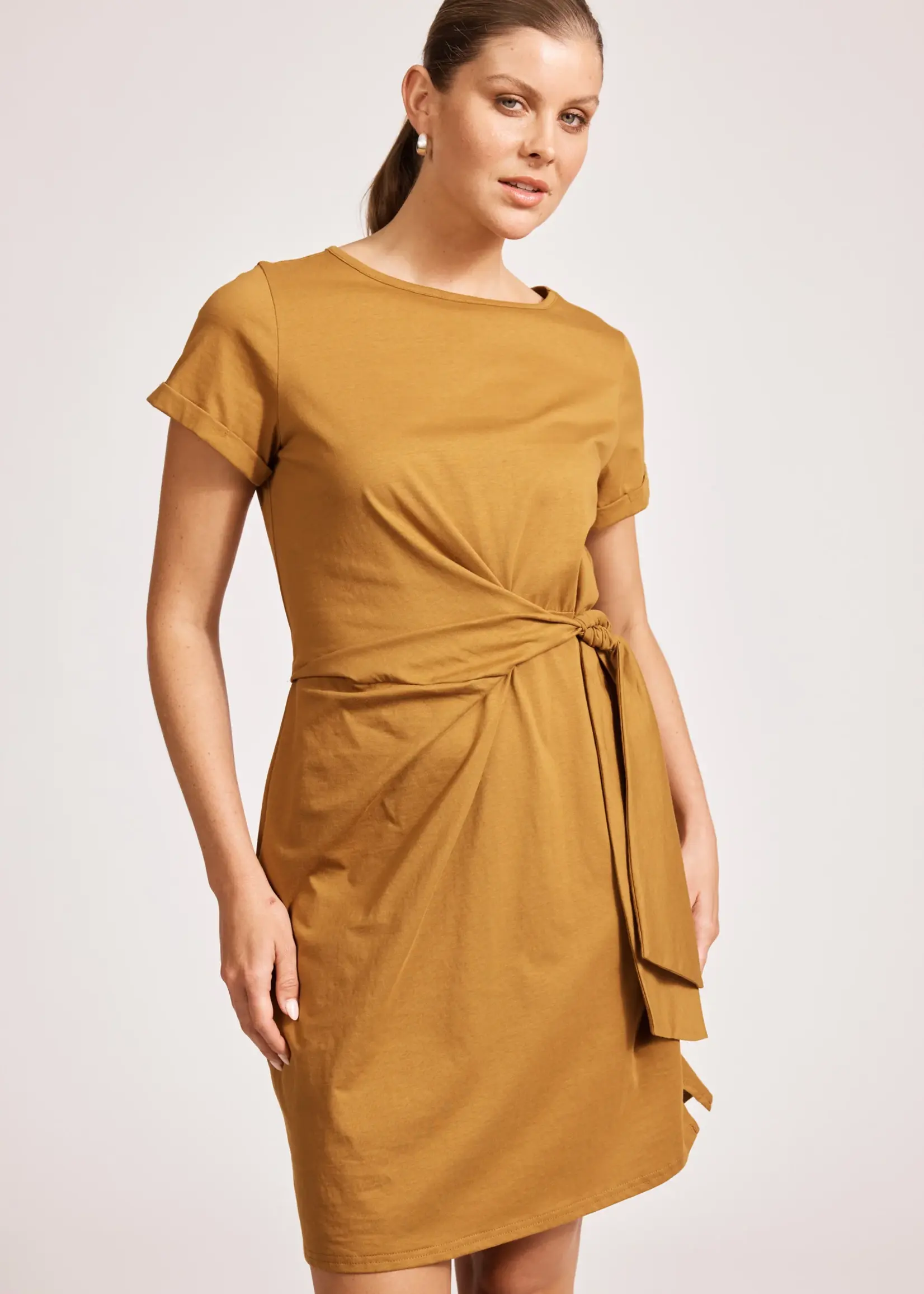 EB & Ive Francia Tie Dress - Caramel