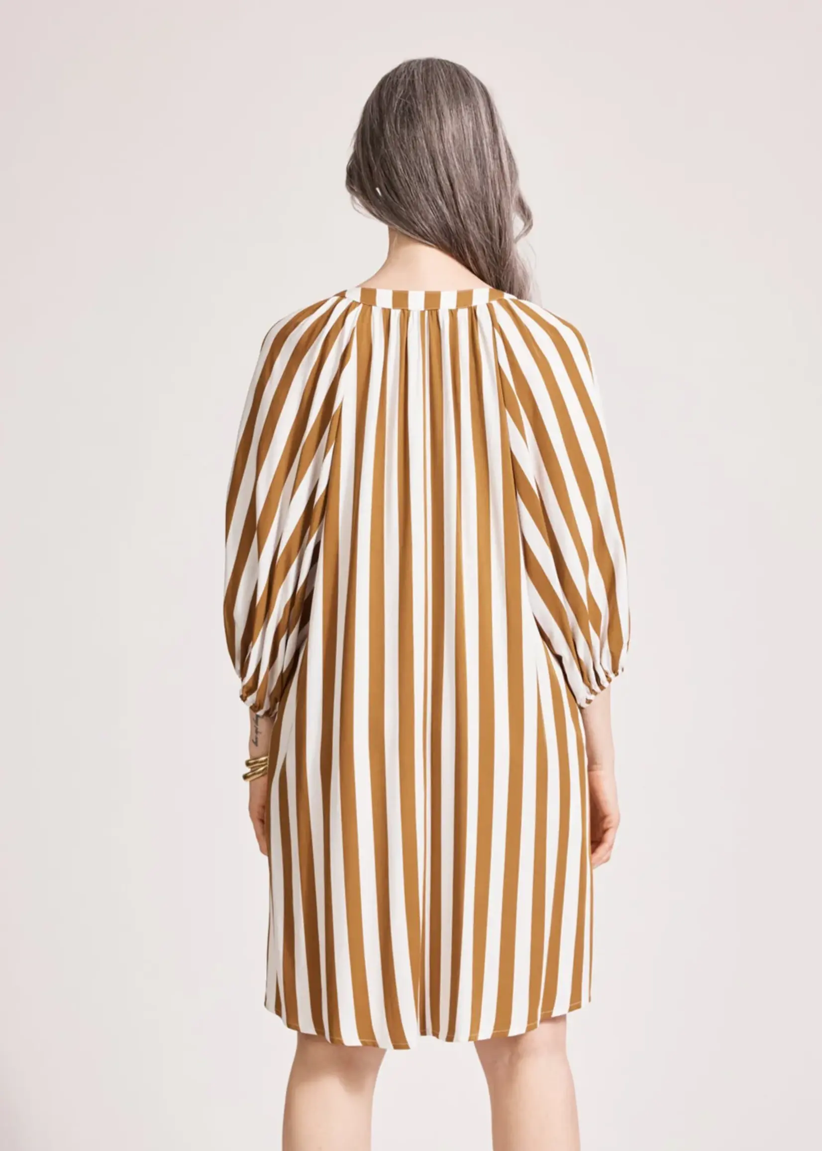 EB & Ive Treville Stripe Dress - Caramel