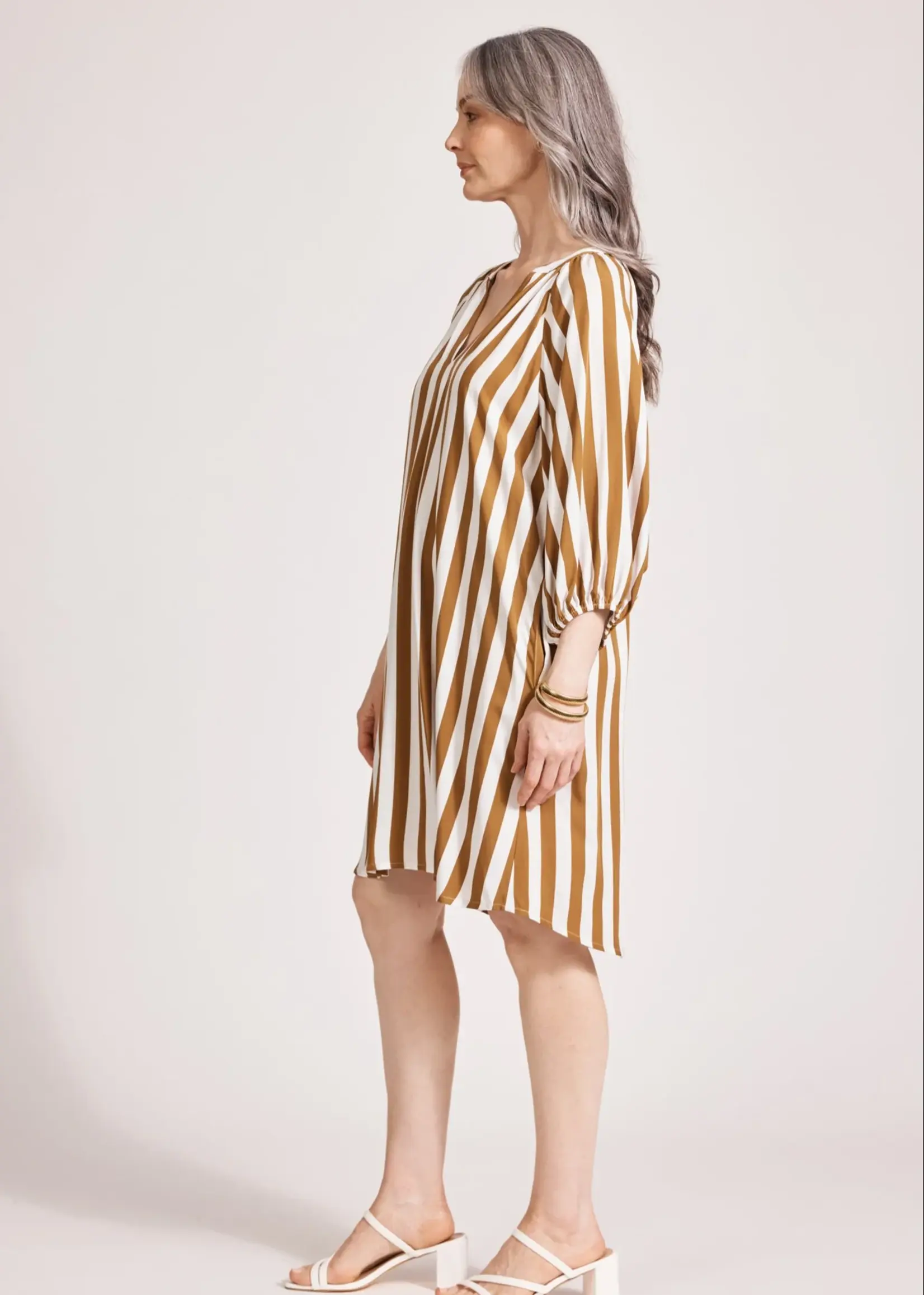EB & Ive Treville Stripe Dress - Caramel