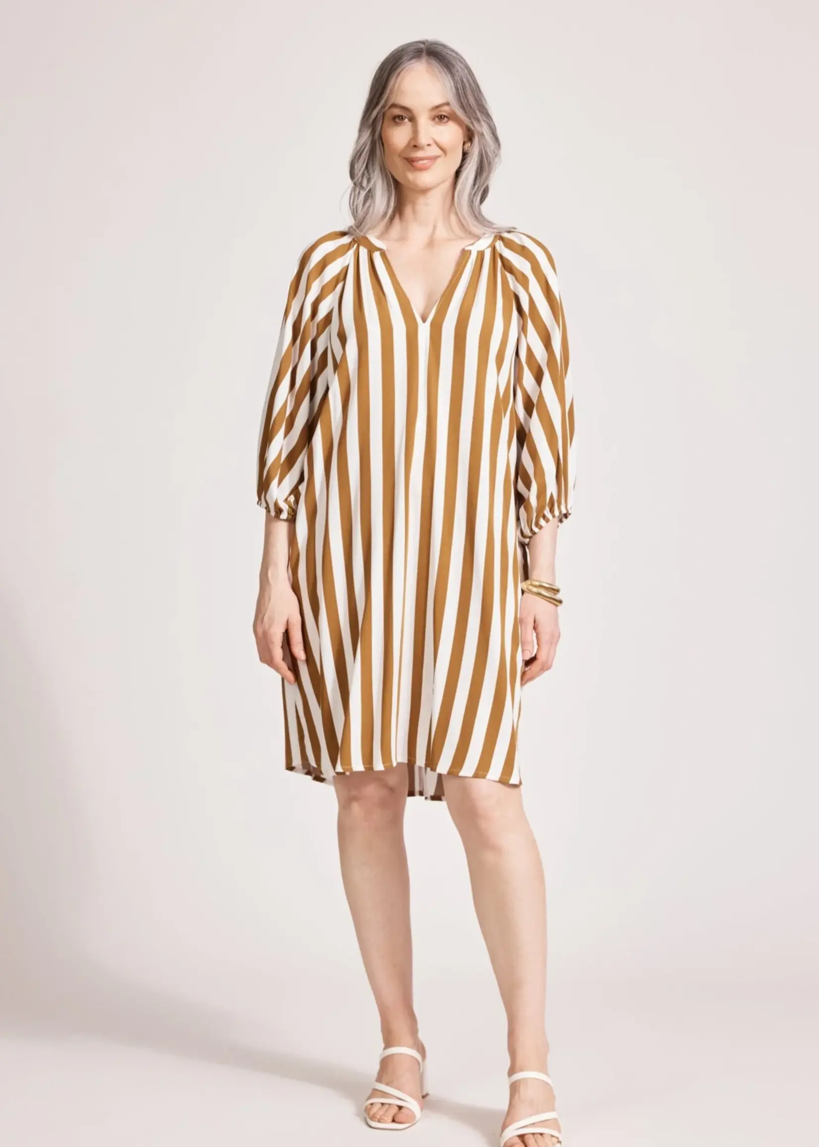 EB & Ive Treville Stripe Dress - Caramel