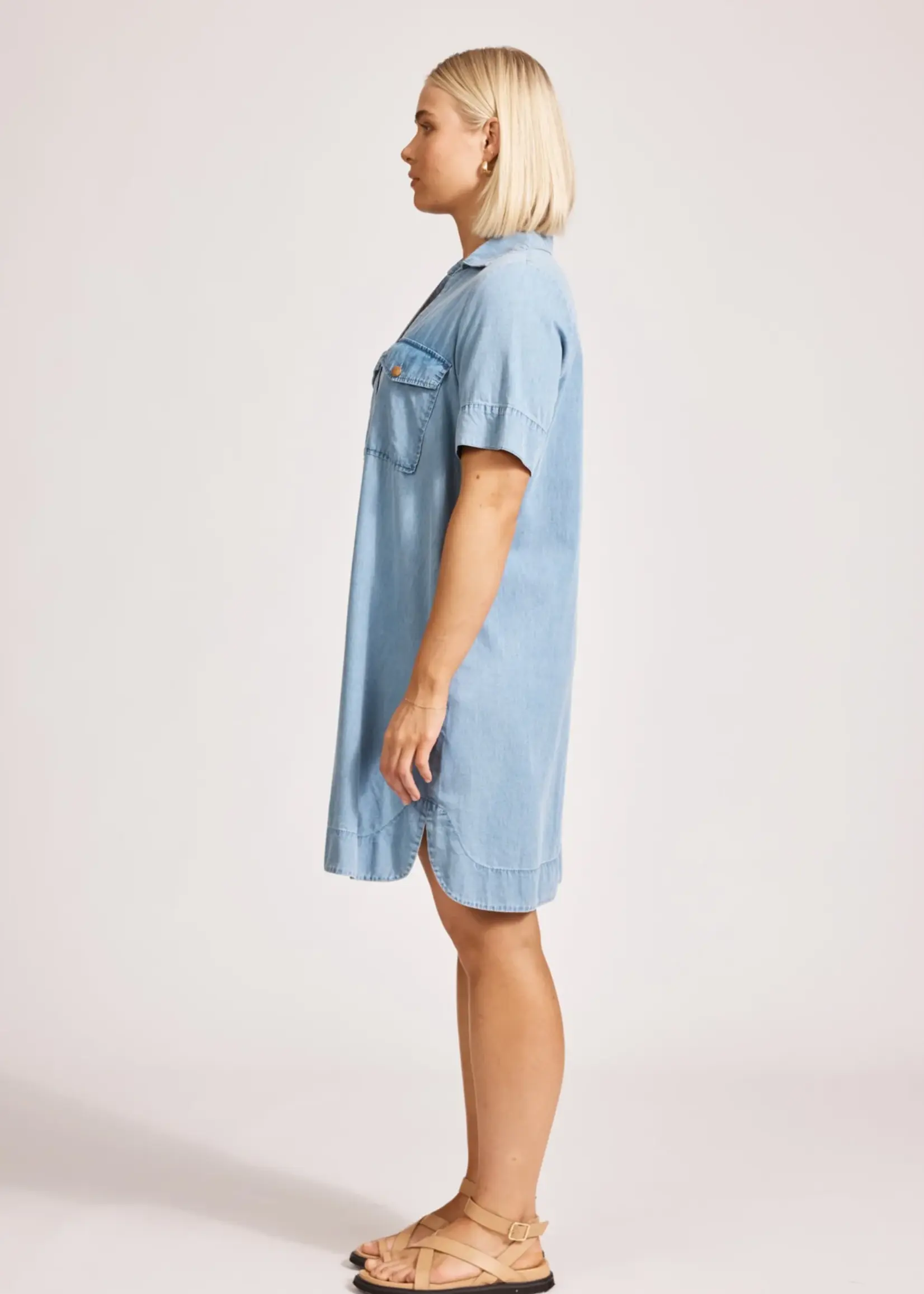 EB & Ive Melenia Denim Shirt Dress - Denim