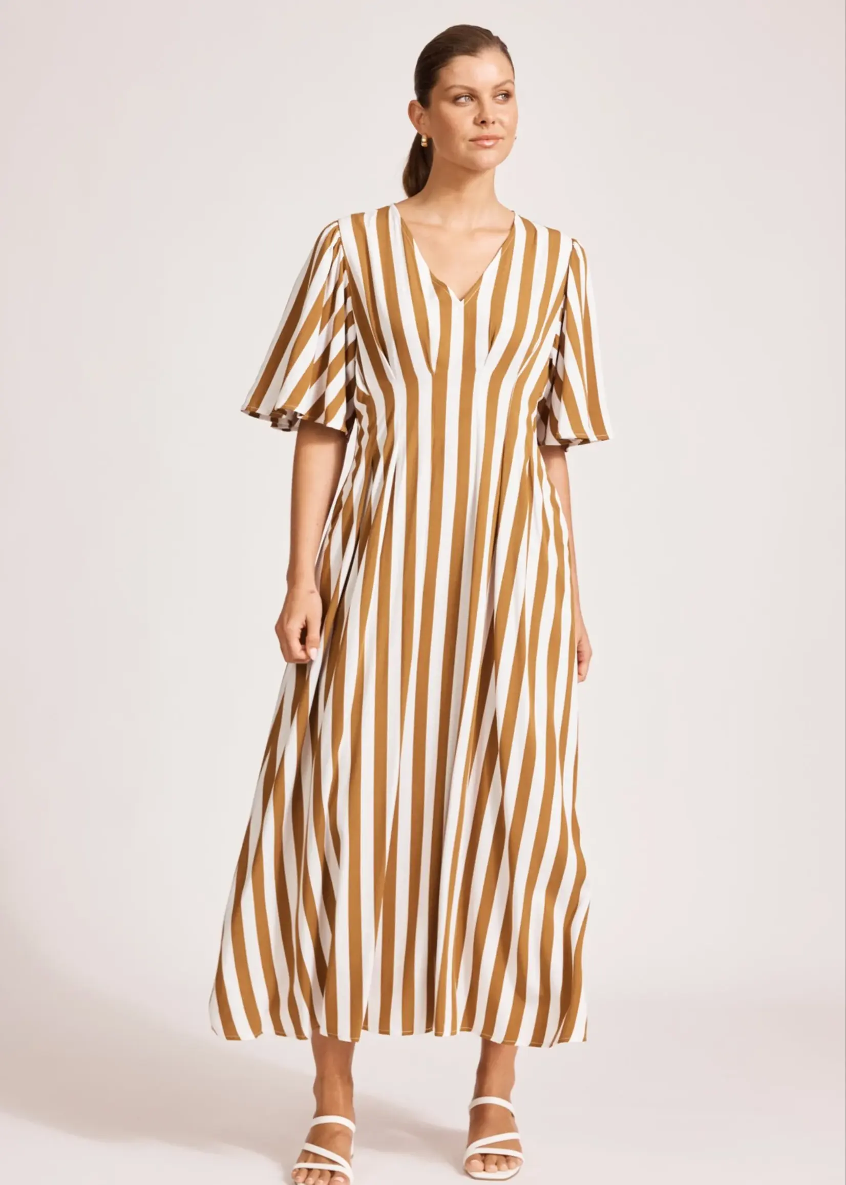 EB & Ive Treville Stripe Maxi Dress - Caramel