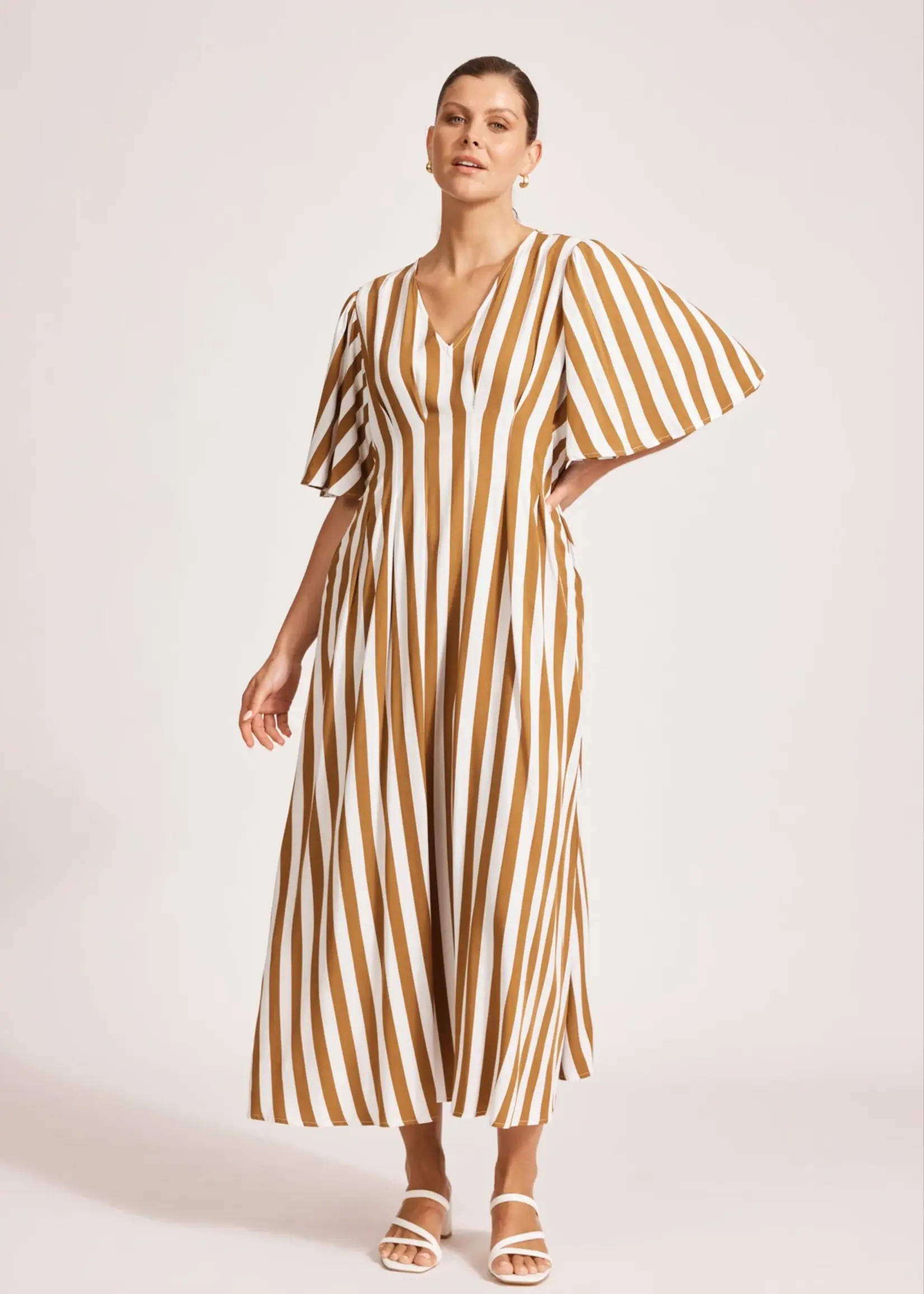 EB & Ive Treville Stripe Maxi Dress - Caramel