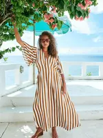 EB & Ive Treville Stripe Maxi Dress - Caramel