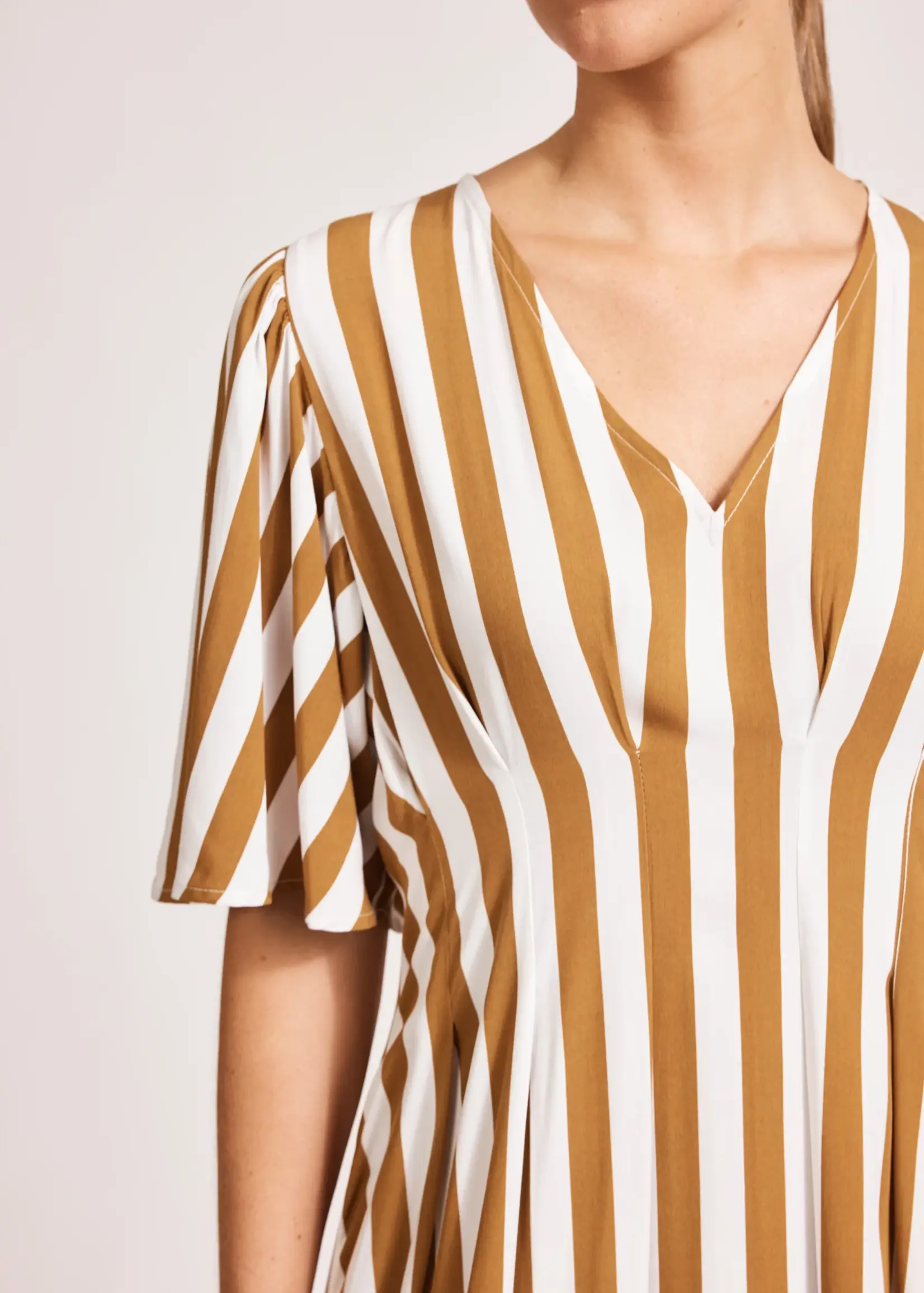 EB & Ive Treville Stripe Maxi Dress - Caramel