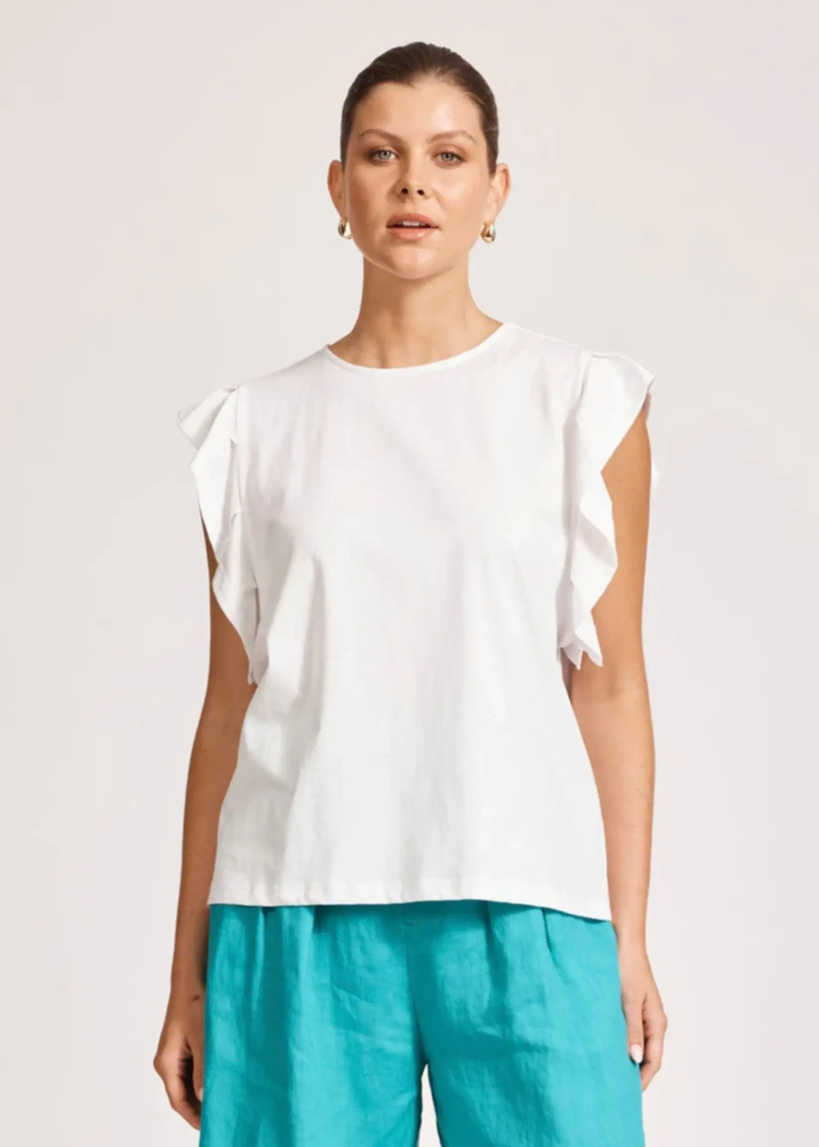 EB & Ive Francia Frill Tank - White