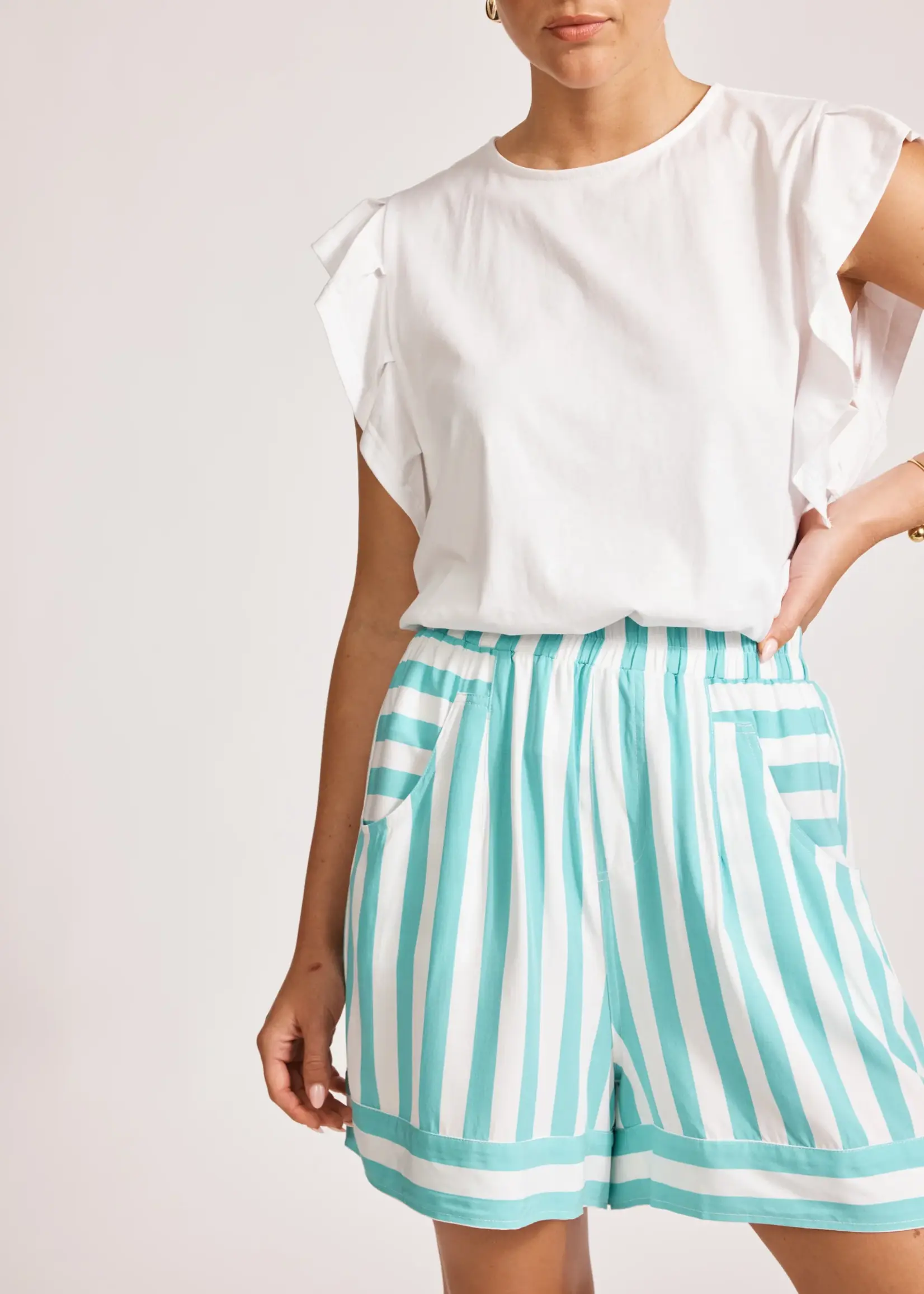 EB & Ive Treville Stripe Short - Aqua