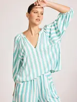 EB & Ive Treville Stripe Blouse - Aqua
