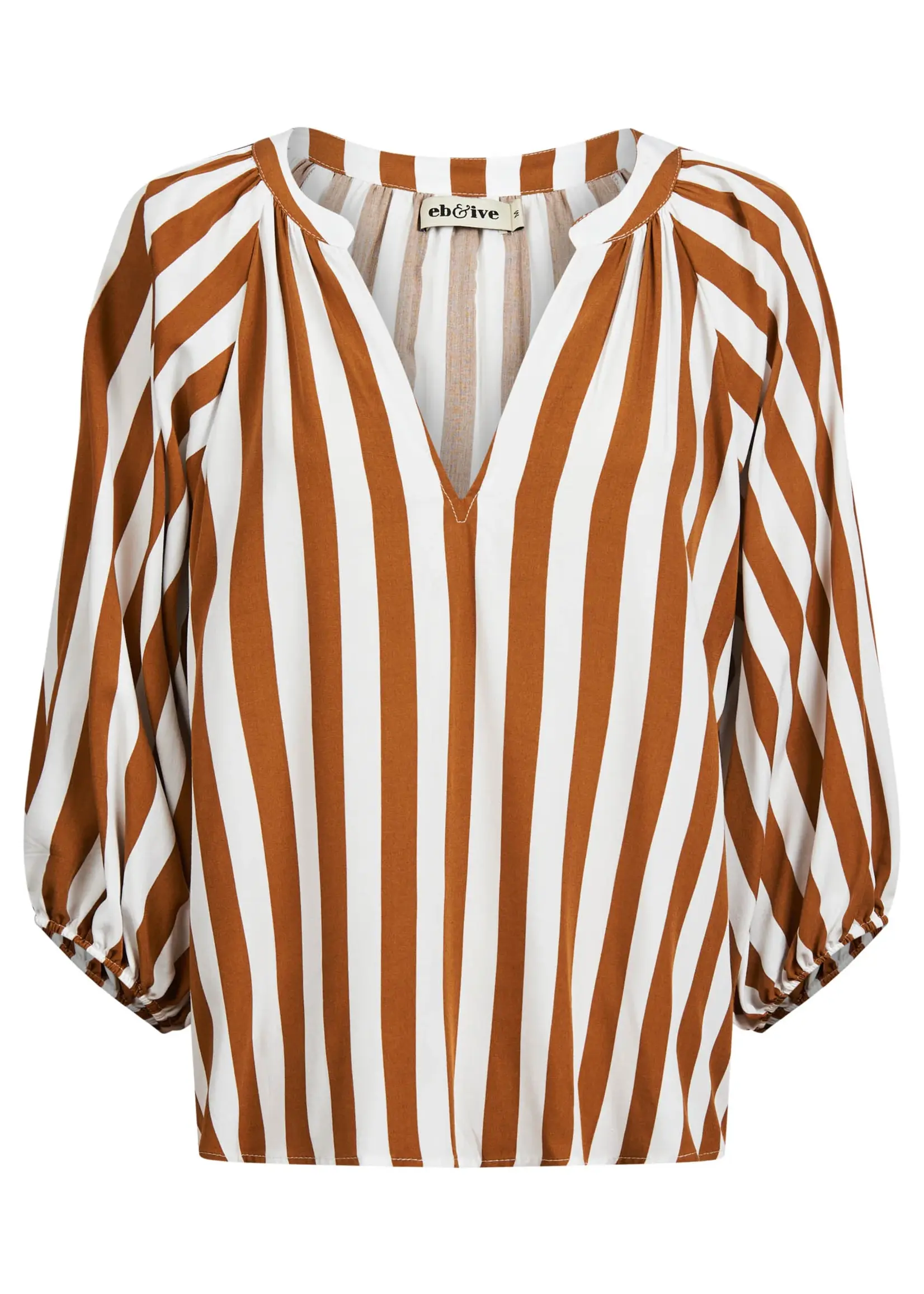EB & Ive Treville Stripe Blouse - Caramel