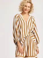 EB & Ive Treville Stripe Blouse - Caramel