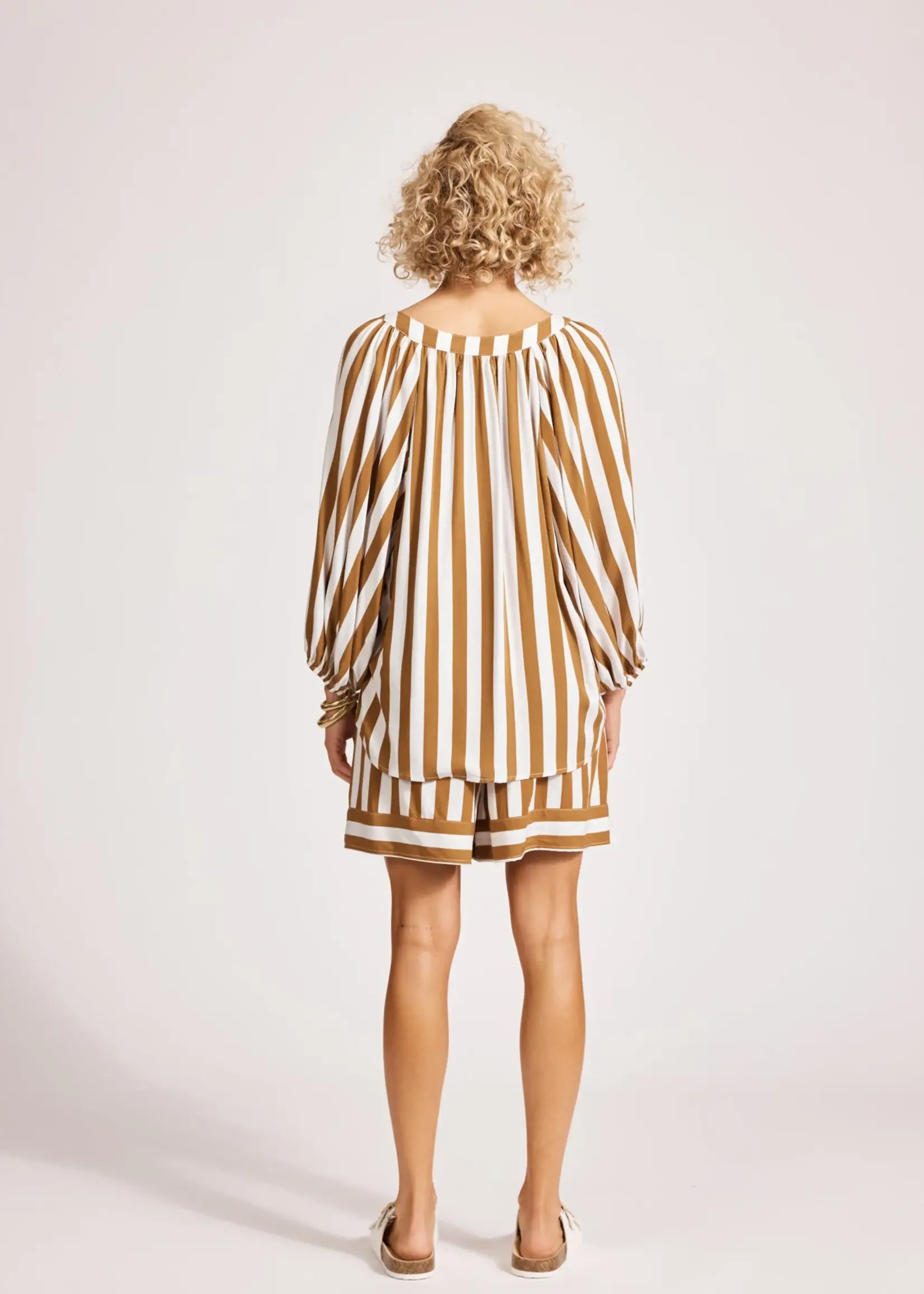 EB & Ive Treville Stripe Blouse - Caramel