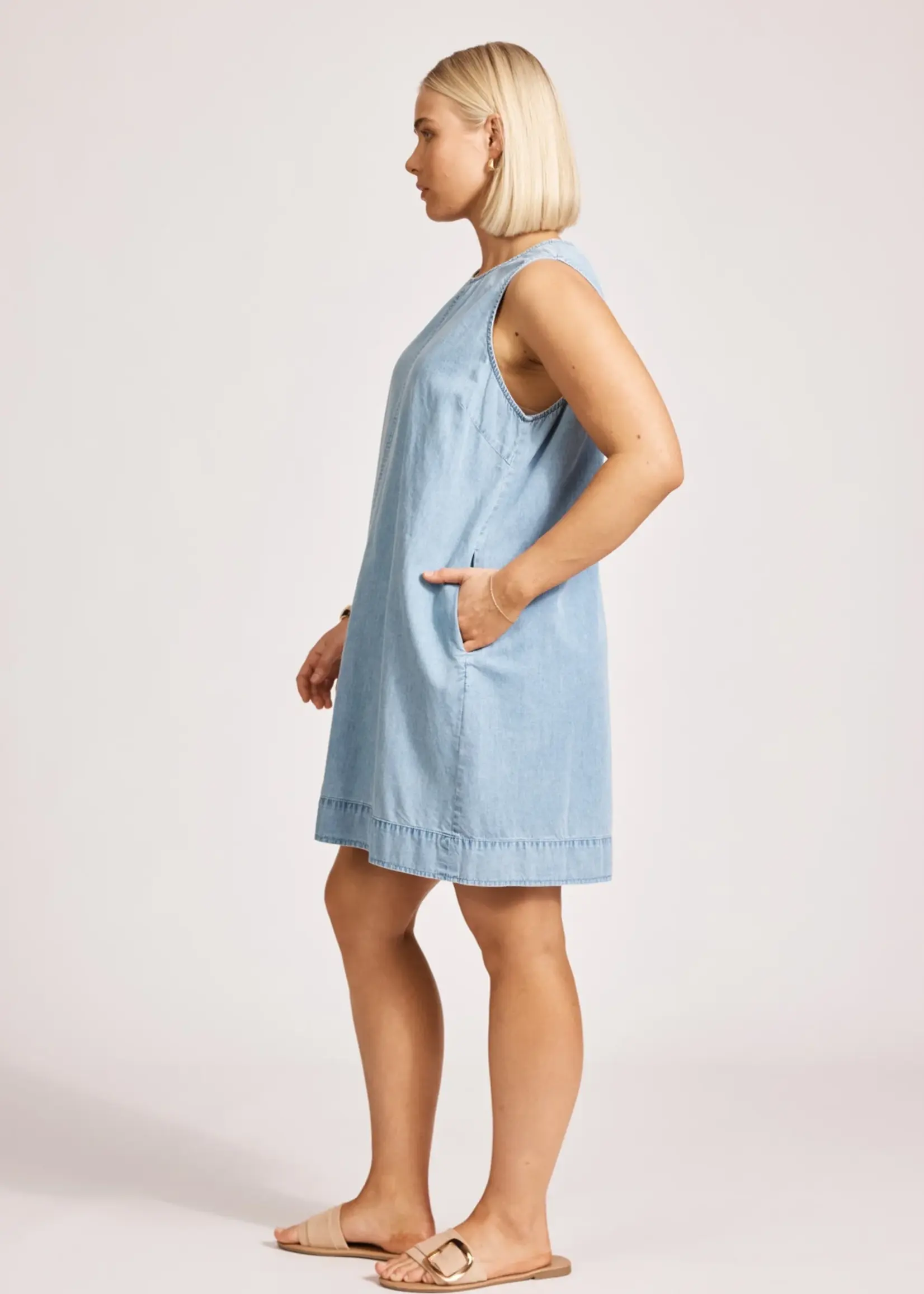 EB & Ive Melenia Denim Tank Dress - Denim