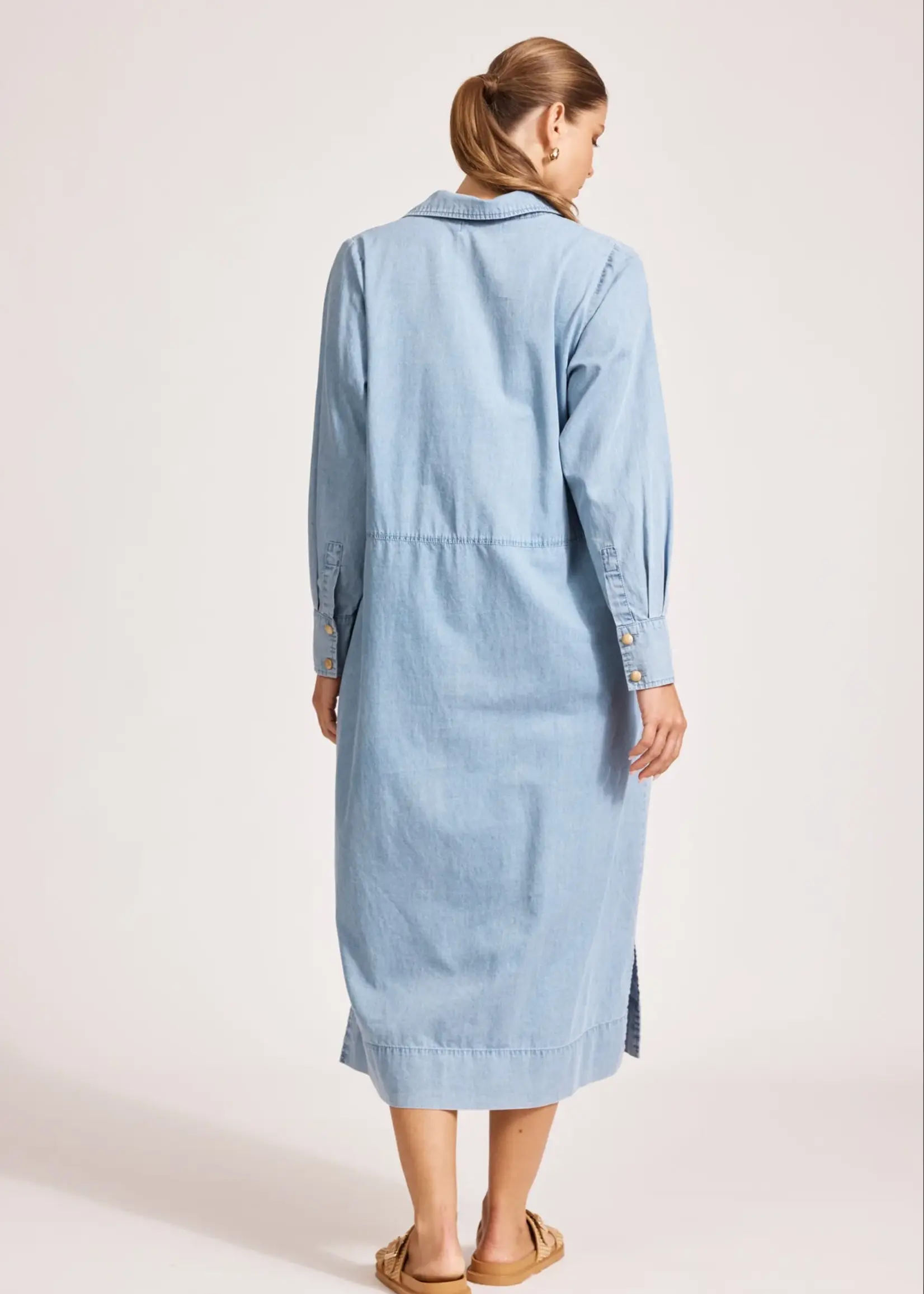 EB & Ive Melenia Denim Collared Dress - Denim
