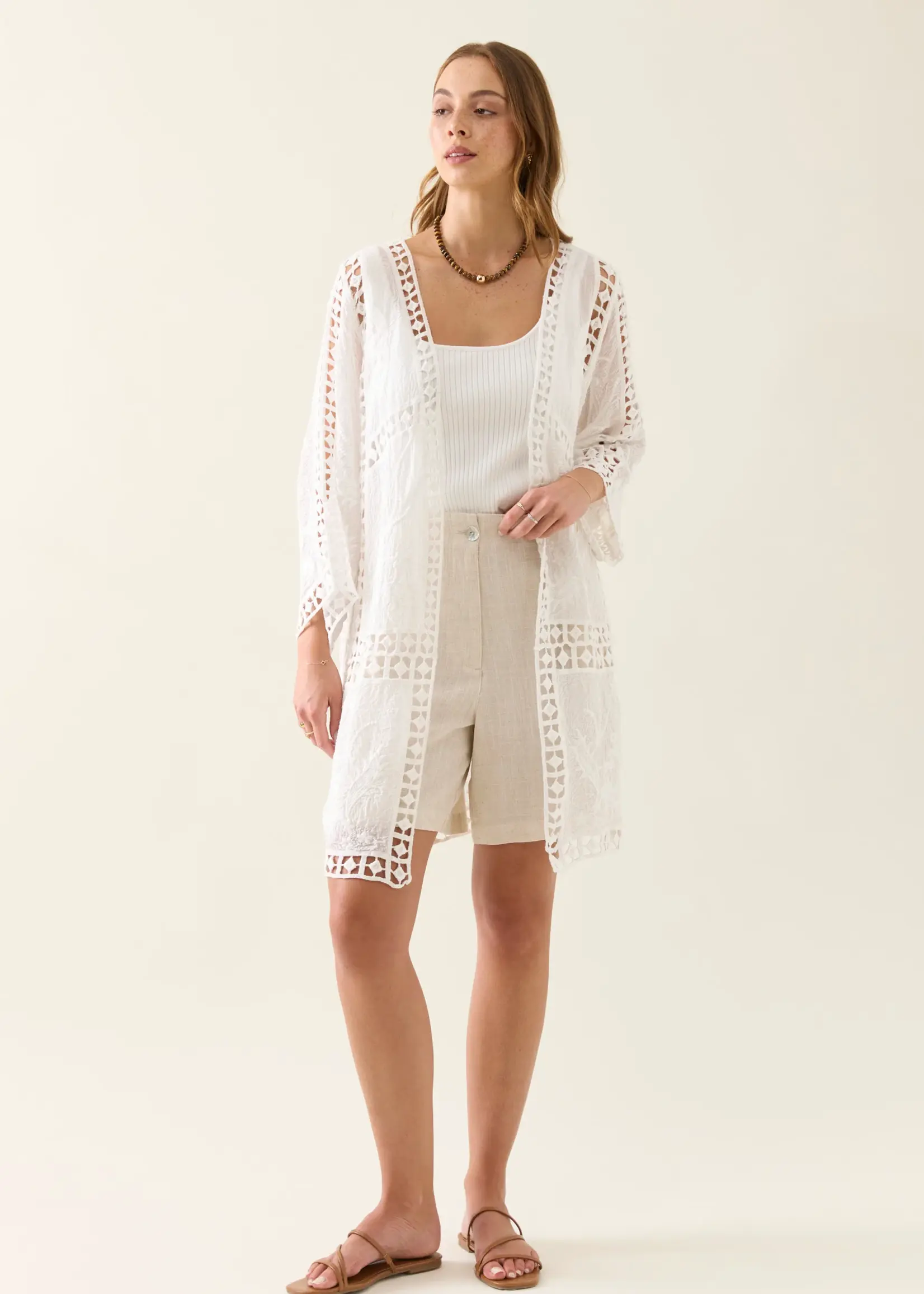 Isle of Mine Oline Lace Kimono - Lotus