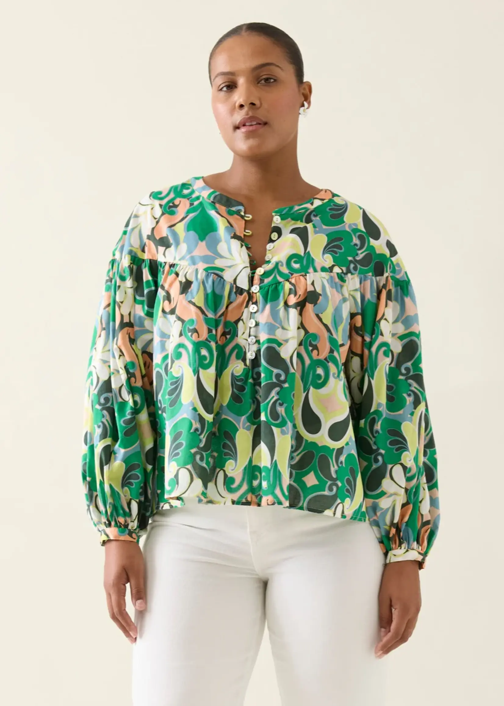 Isle of Mine Aurora Button Blouse - Paisley