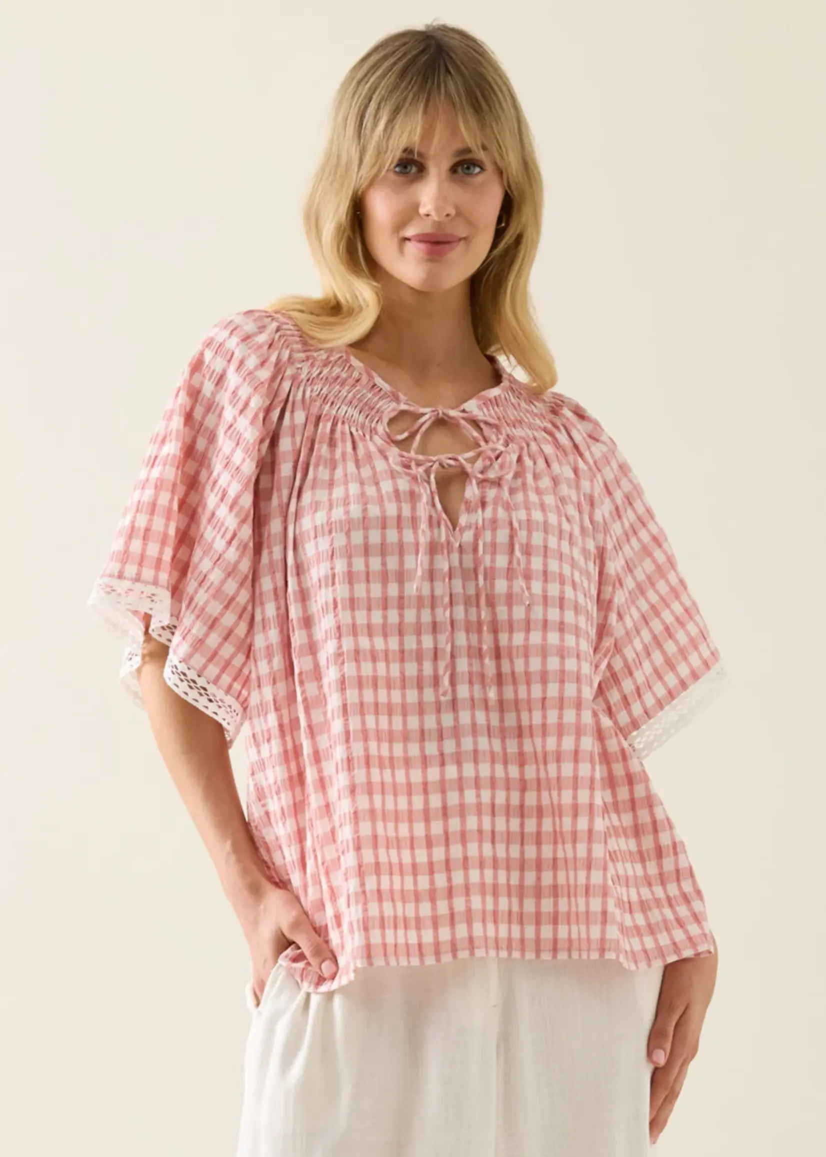 Isle of Mine Esther Shirred Top - Pink