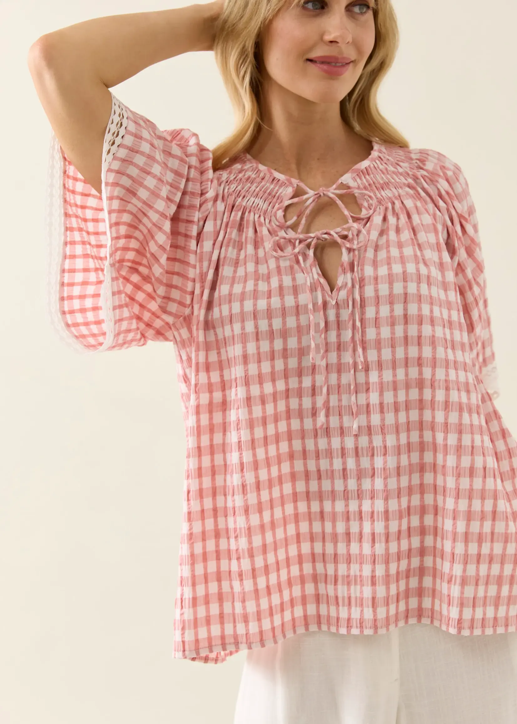 Isle of Mine Esther Shirred Top - Pink