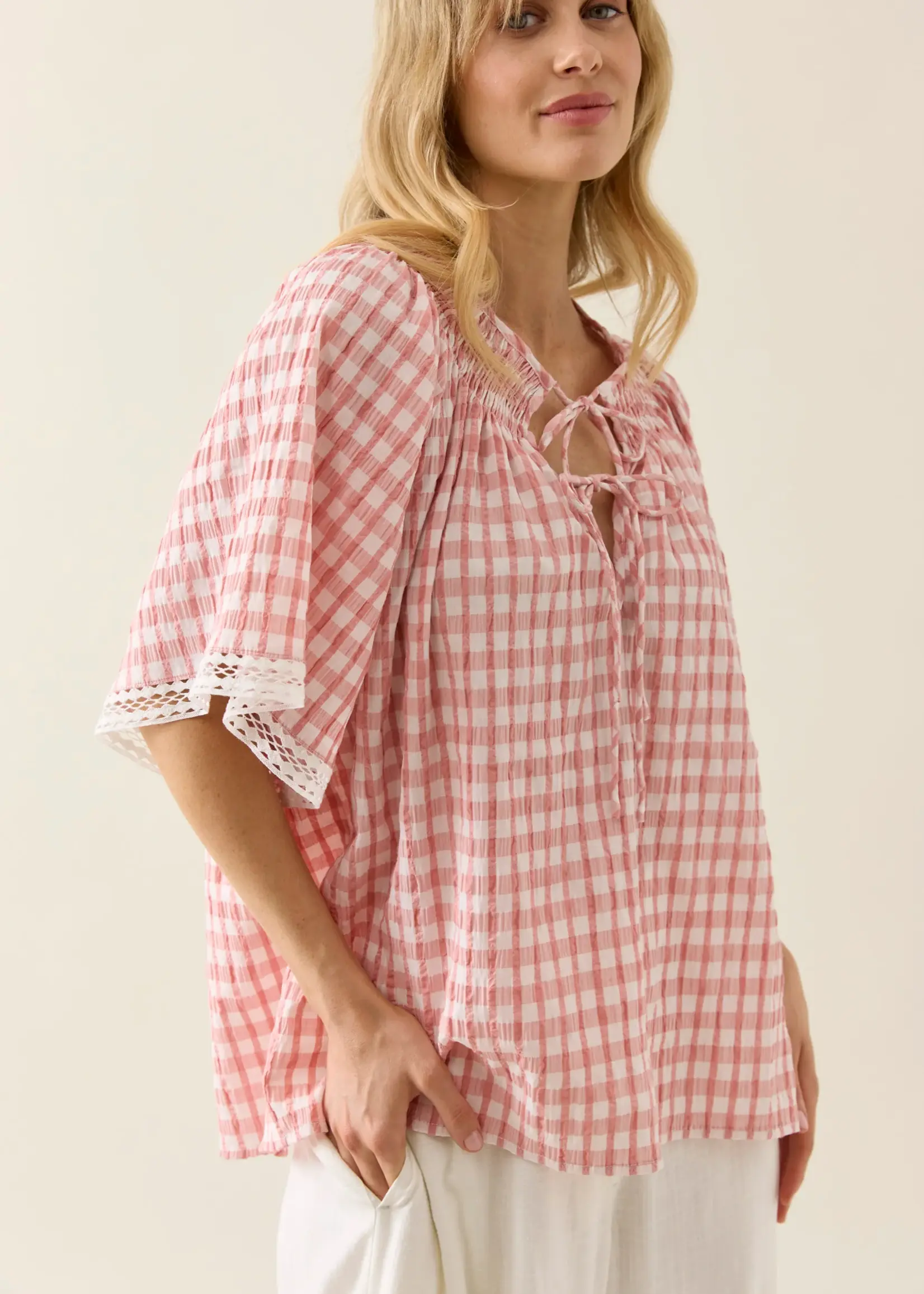 Isle of Mine Esther Shirred Top - Pink