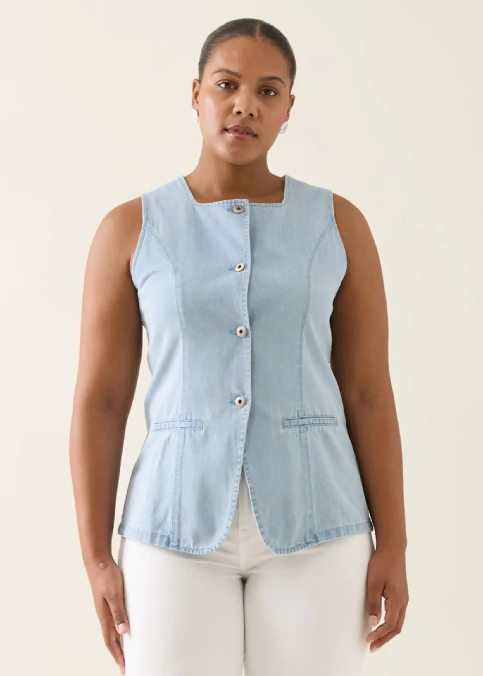 Isle of Mine Sofie Denim Vest - Sky