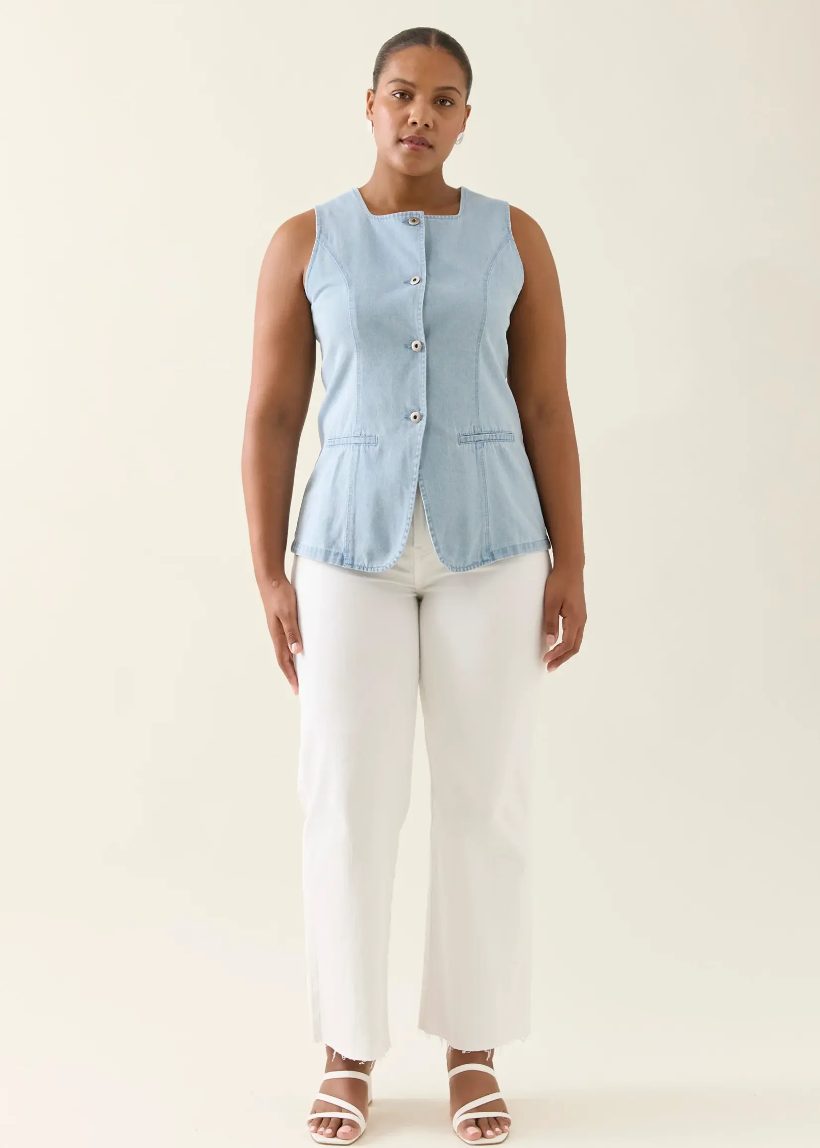 Isle of Mine Sofie Denim Vest - Sky