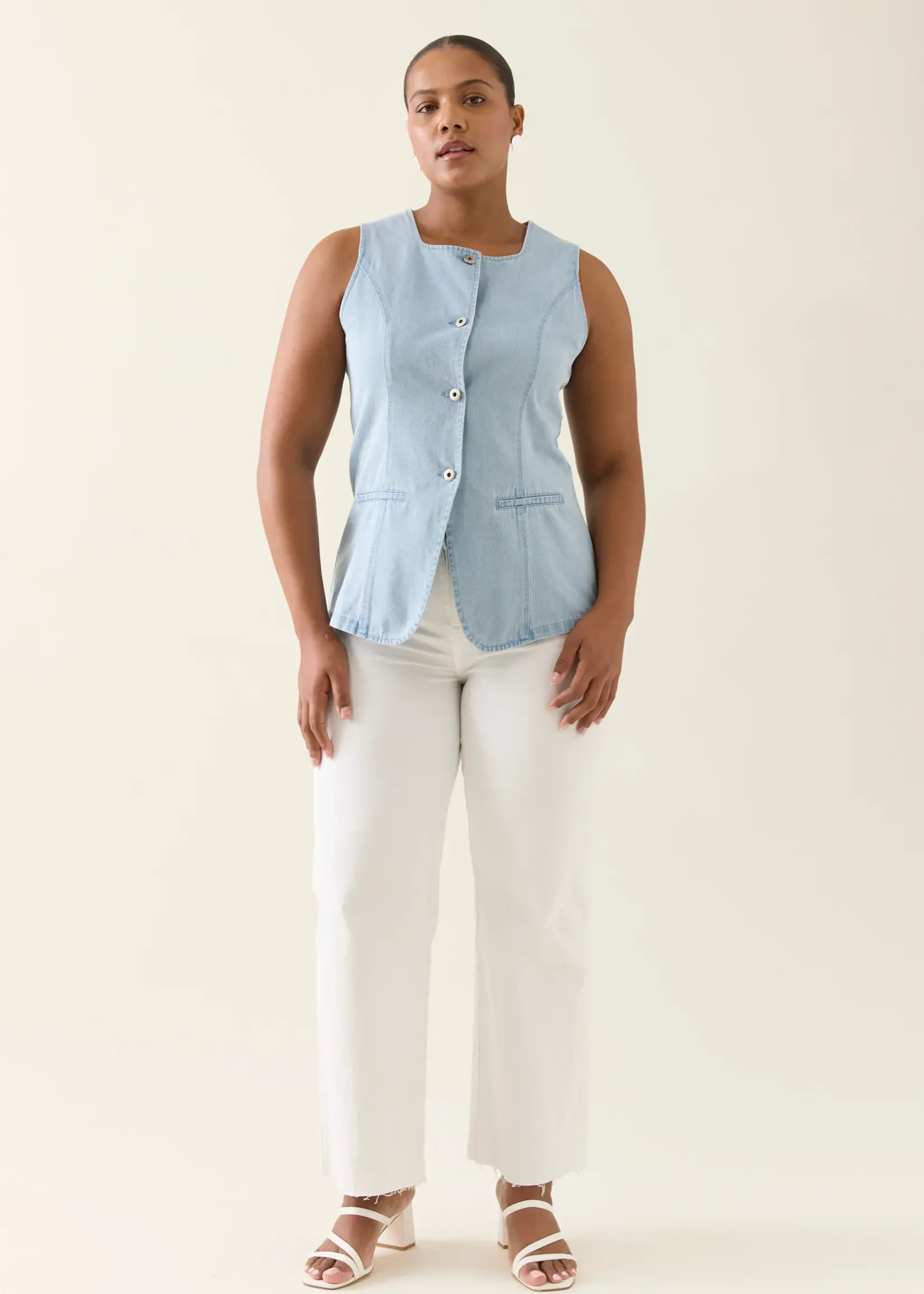 Isle of Mine Sofie Denim Vest - Sky