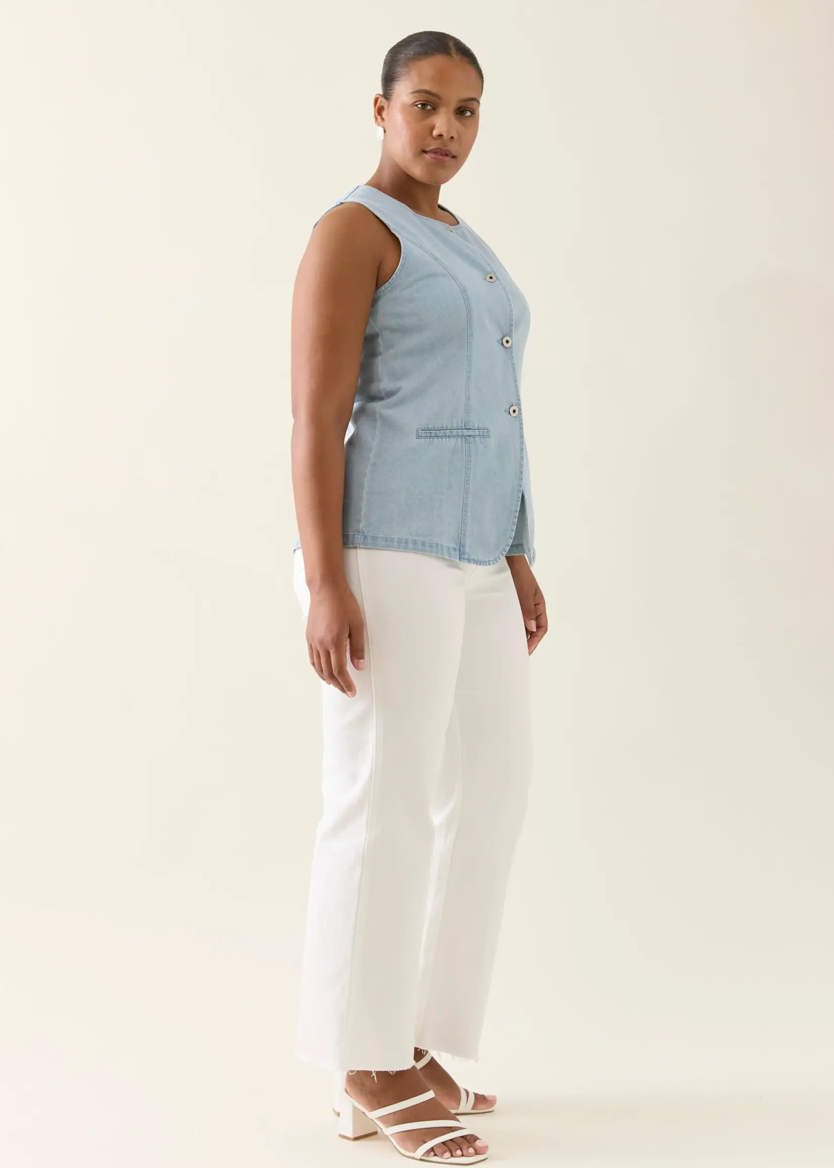 Isle of Mine Sofie Denim Vest - Sky