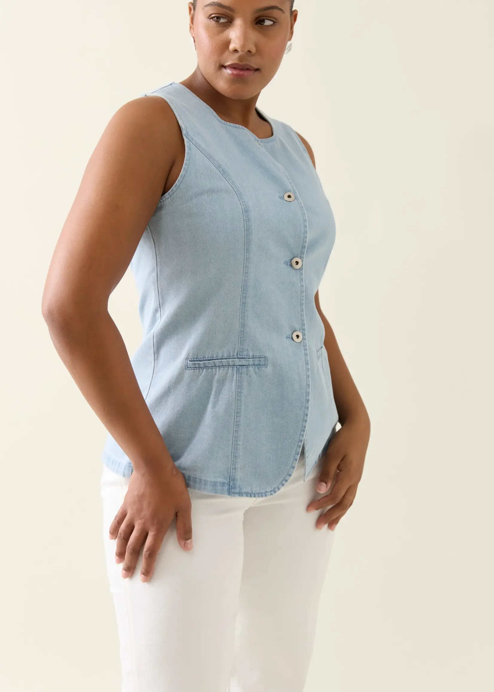 Isle of Mine Sofie Denim Vest - Sky