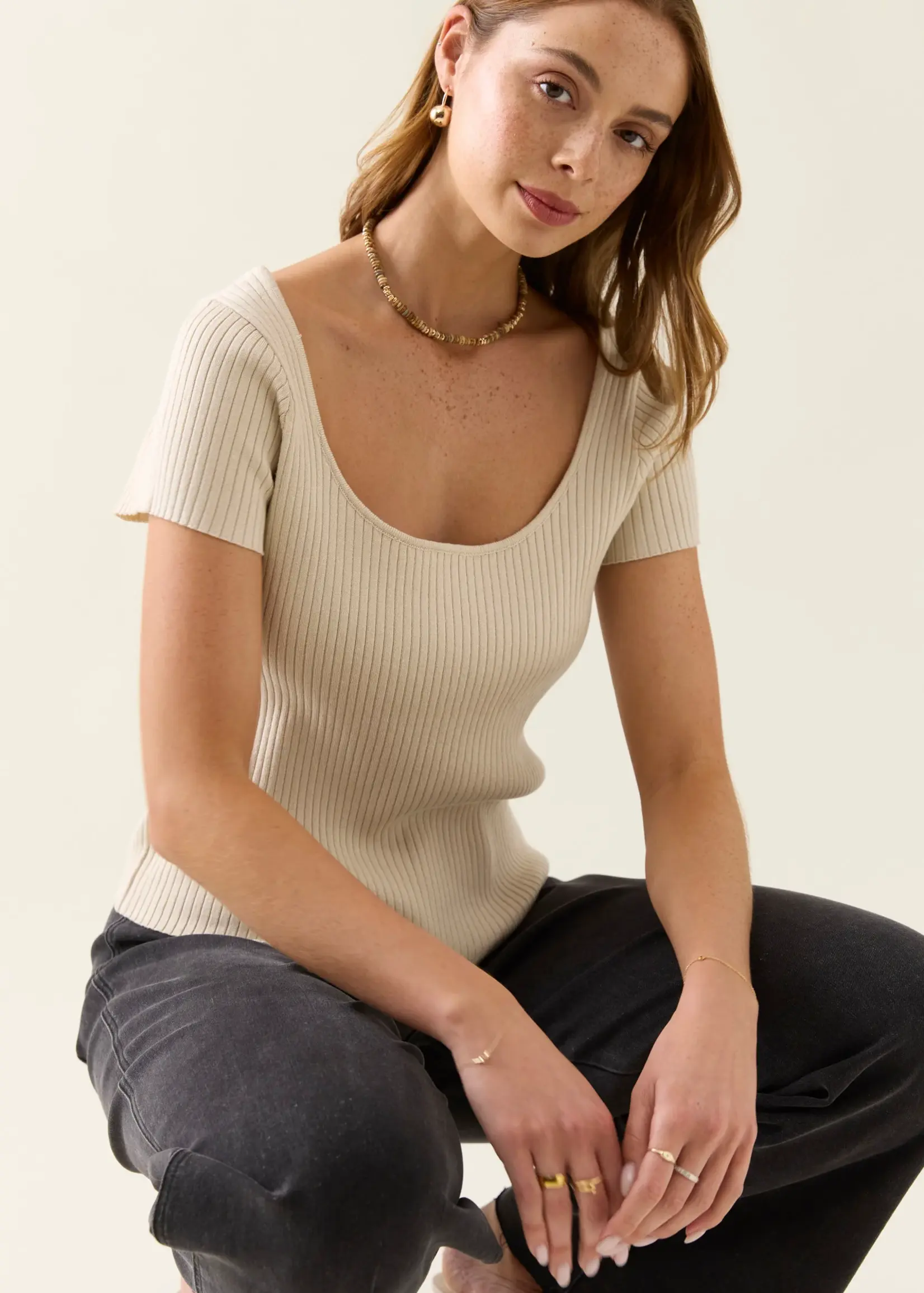 Isle of Mine Adele Knit T Shirt - Canvas