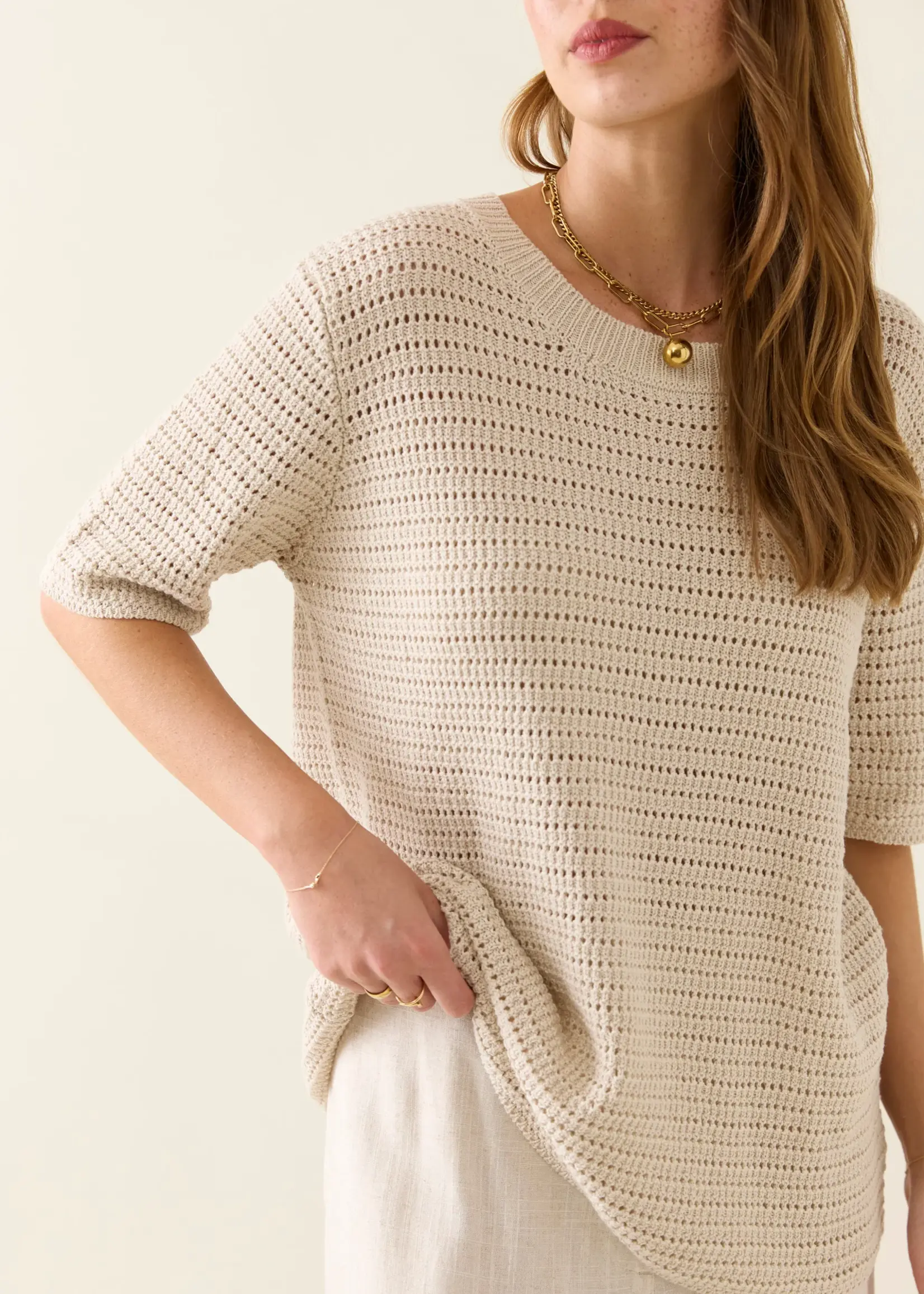 Isle of Mine Sylvie Knit T Shirt - Canvas