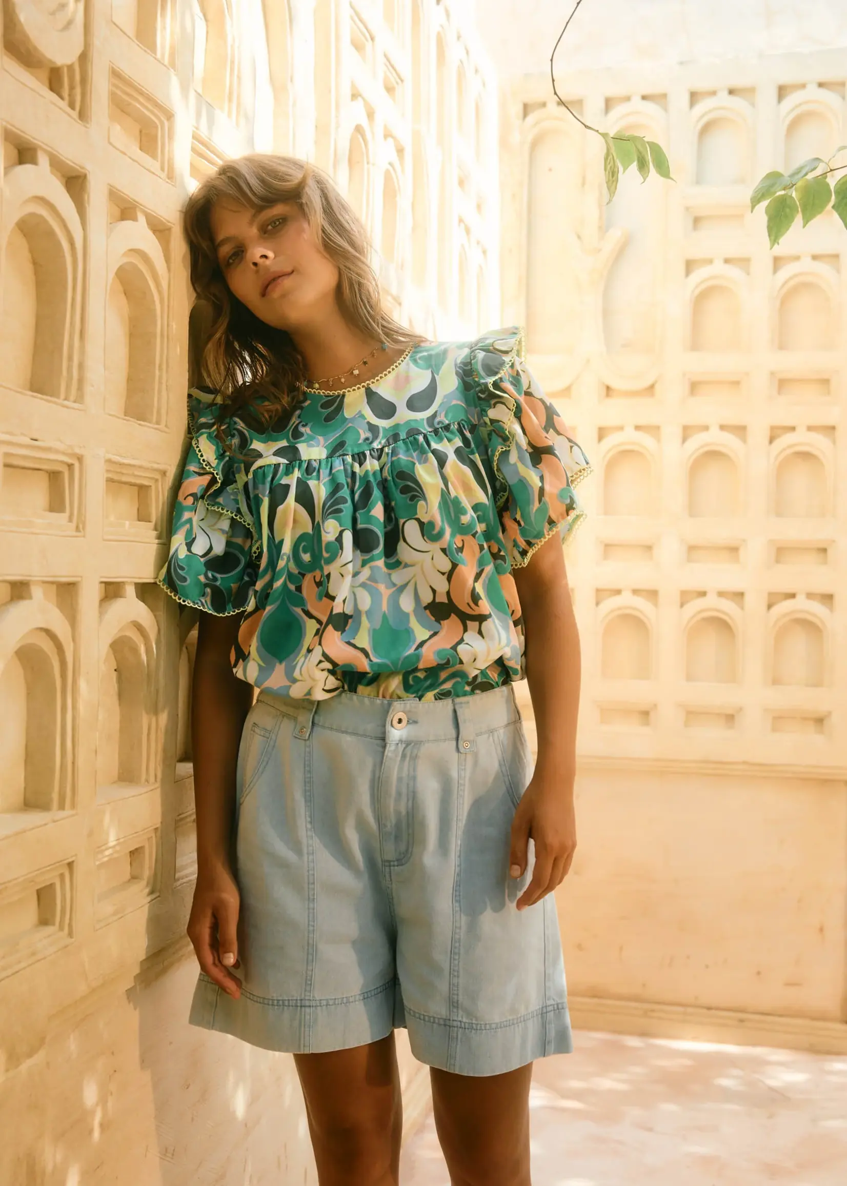 Isle of Mine Sofie Denim Short - Sky