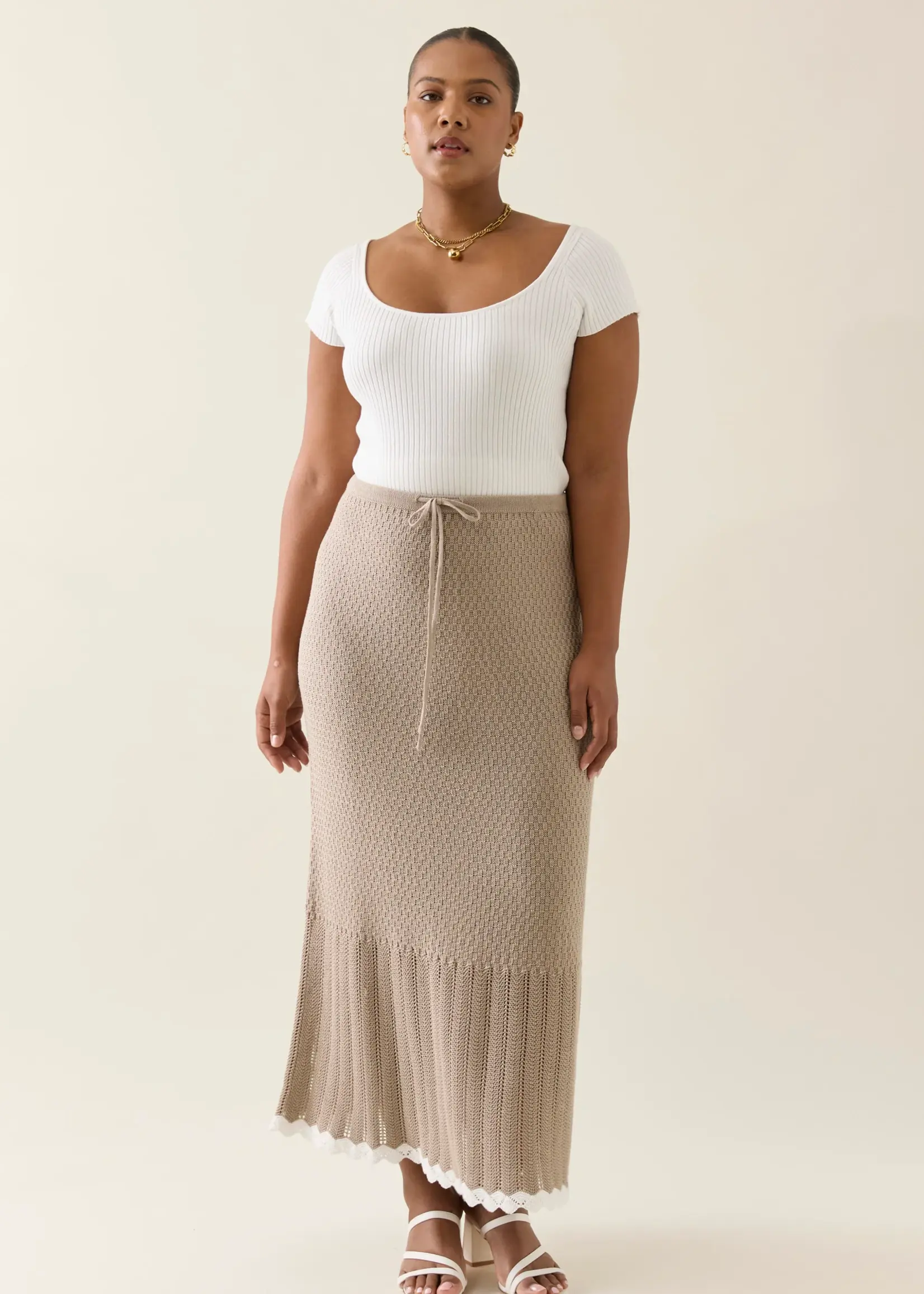 Isle of Mine Ida Knit Skirt - Canvas